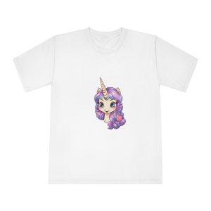 Cute Little Baby Unicorn With Rainbow Flowers Vector Illustration Set Generative Ai Unisex Classic Crewneck T Shirt