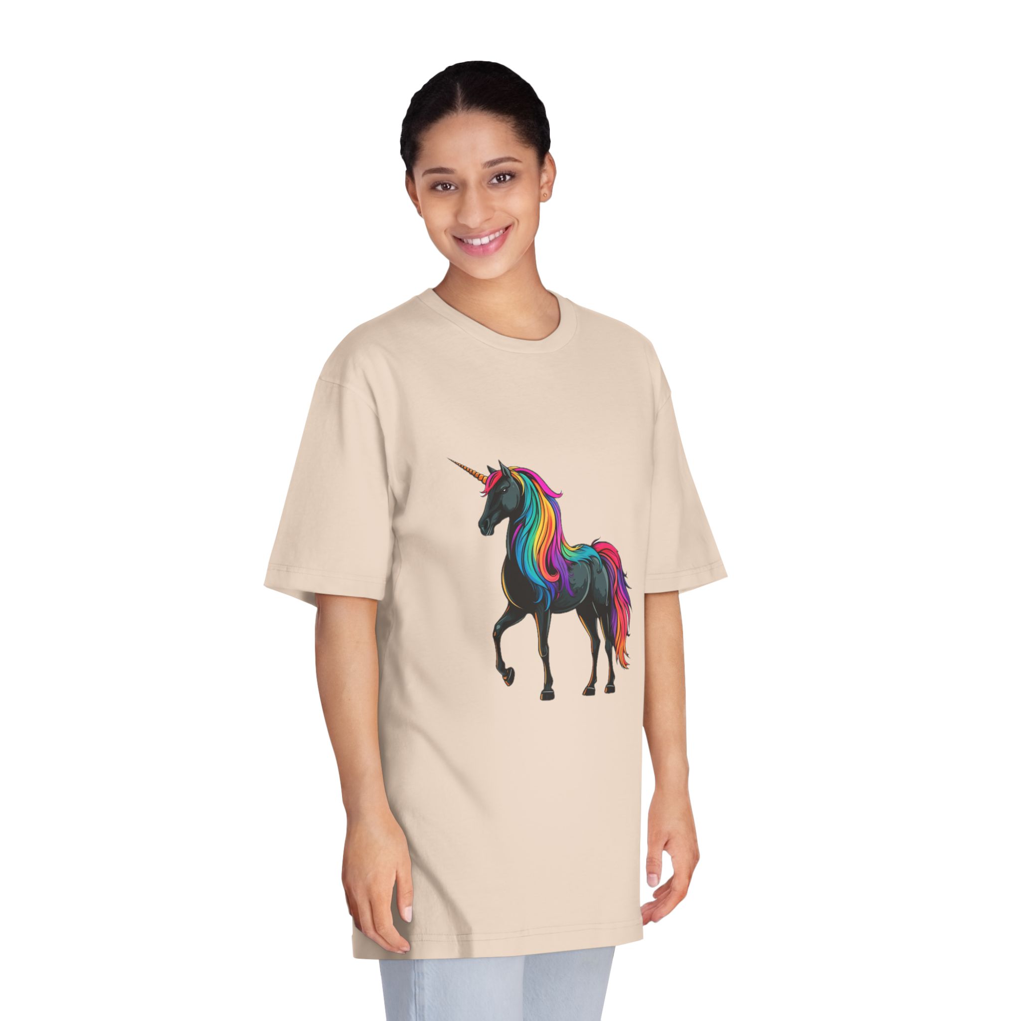 Cartoon Unicorn With Rainbow Mane Horn Generative Ai Unisex Classic Crewneck T Shirt - Image 11
