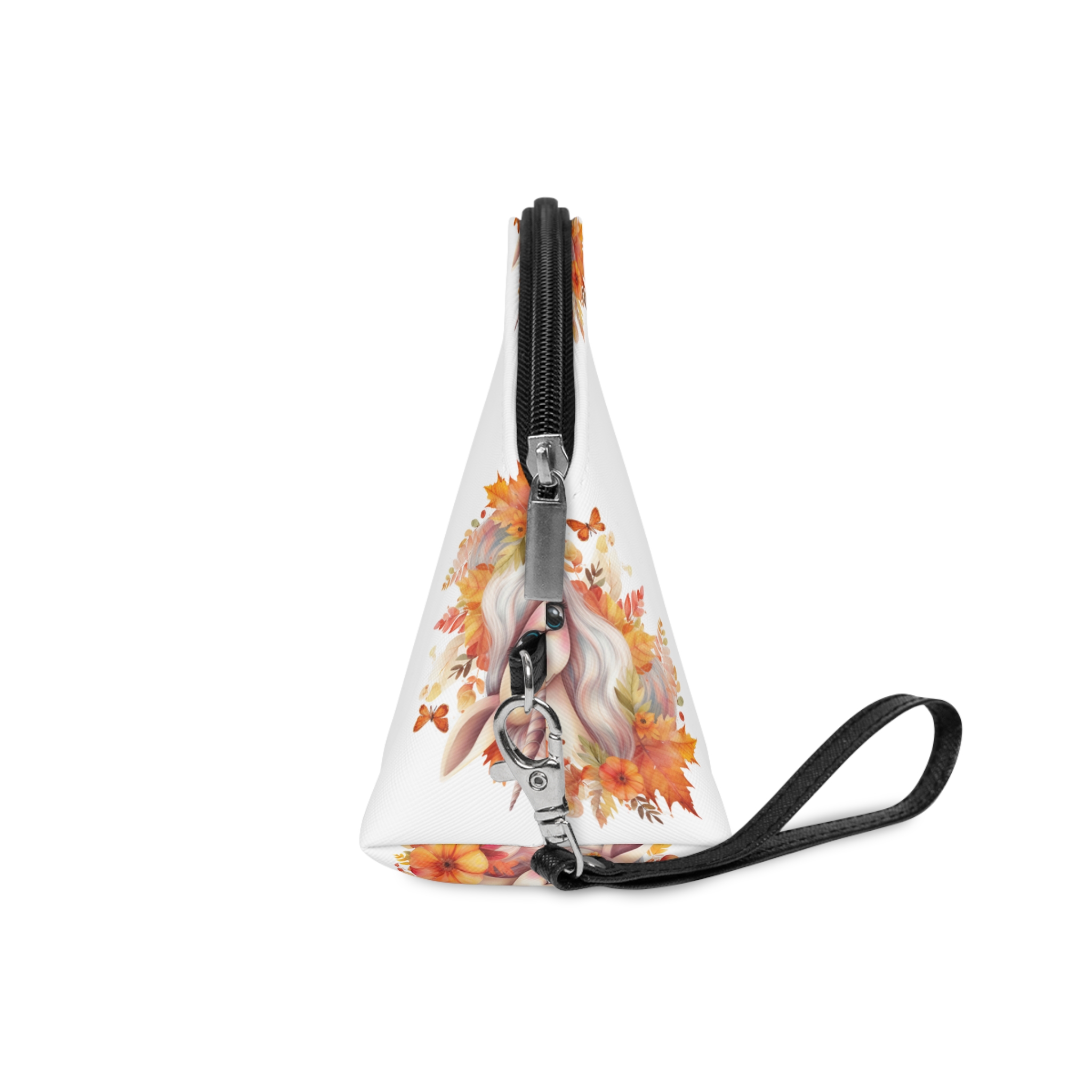 There Is Unicorn With Long Mane Flowers Around It Generative Ai Makeup Bag - Image 3