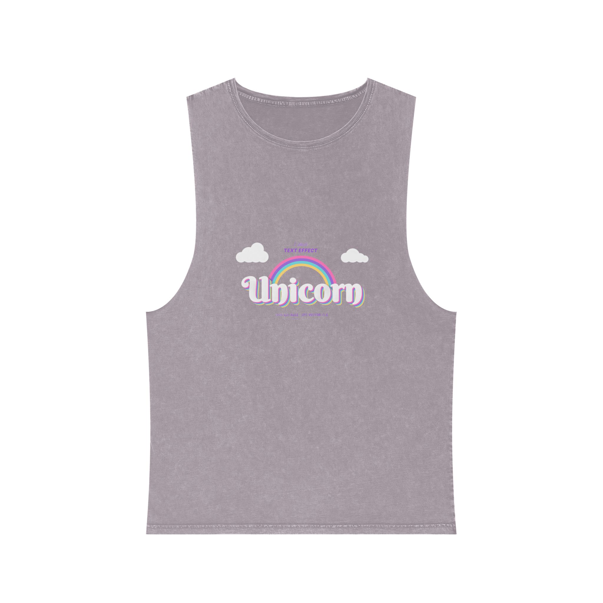 Cute Unicorn Editable Text Effect Unisex Stonewash Tank Top - Image 17