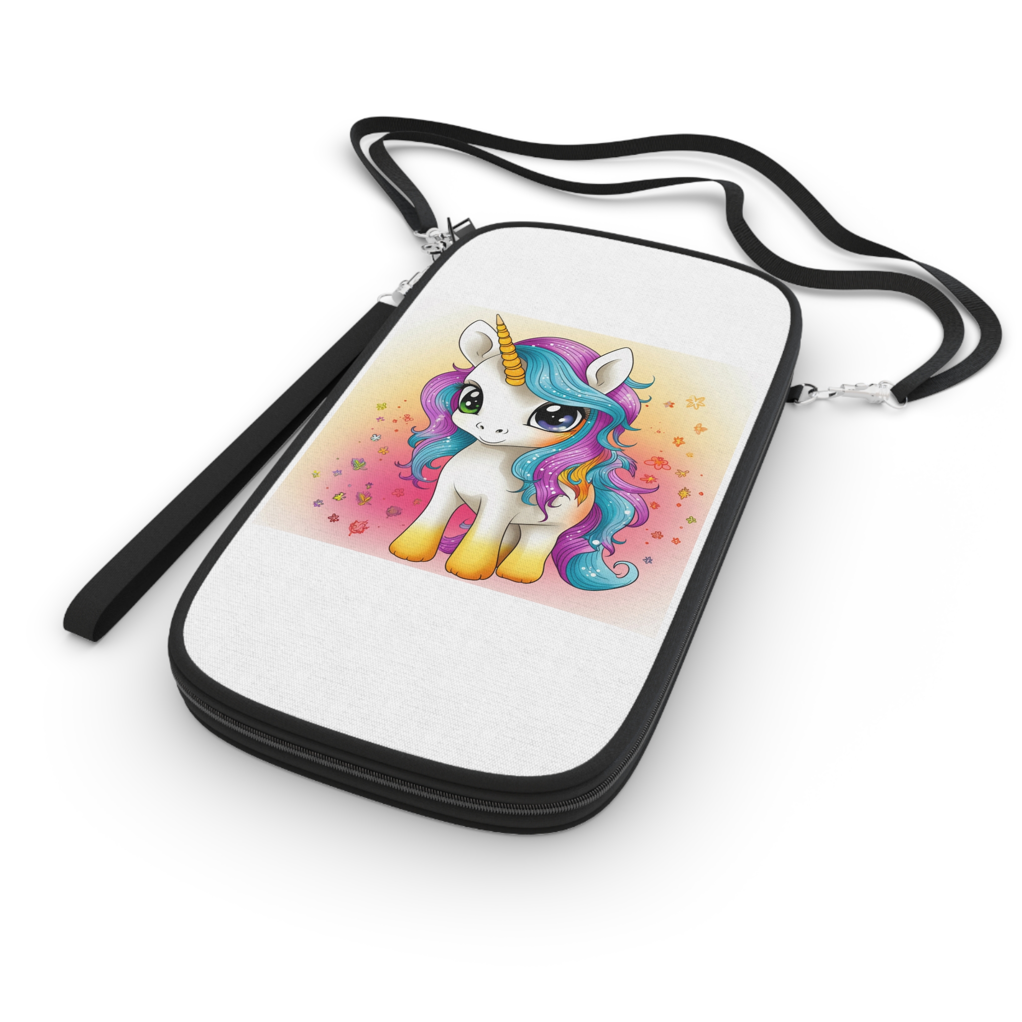 Close Up Cartoon Unicorn With Colorful Mane Generative Ai Passport Wallet - Image 3