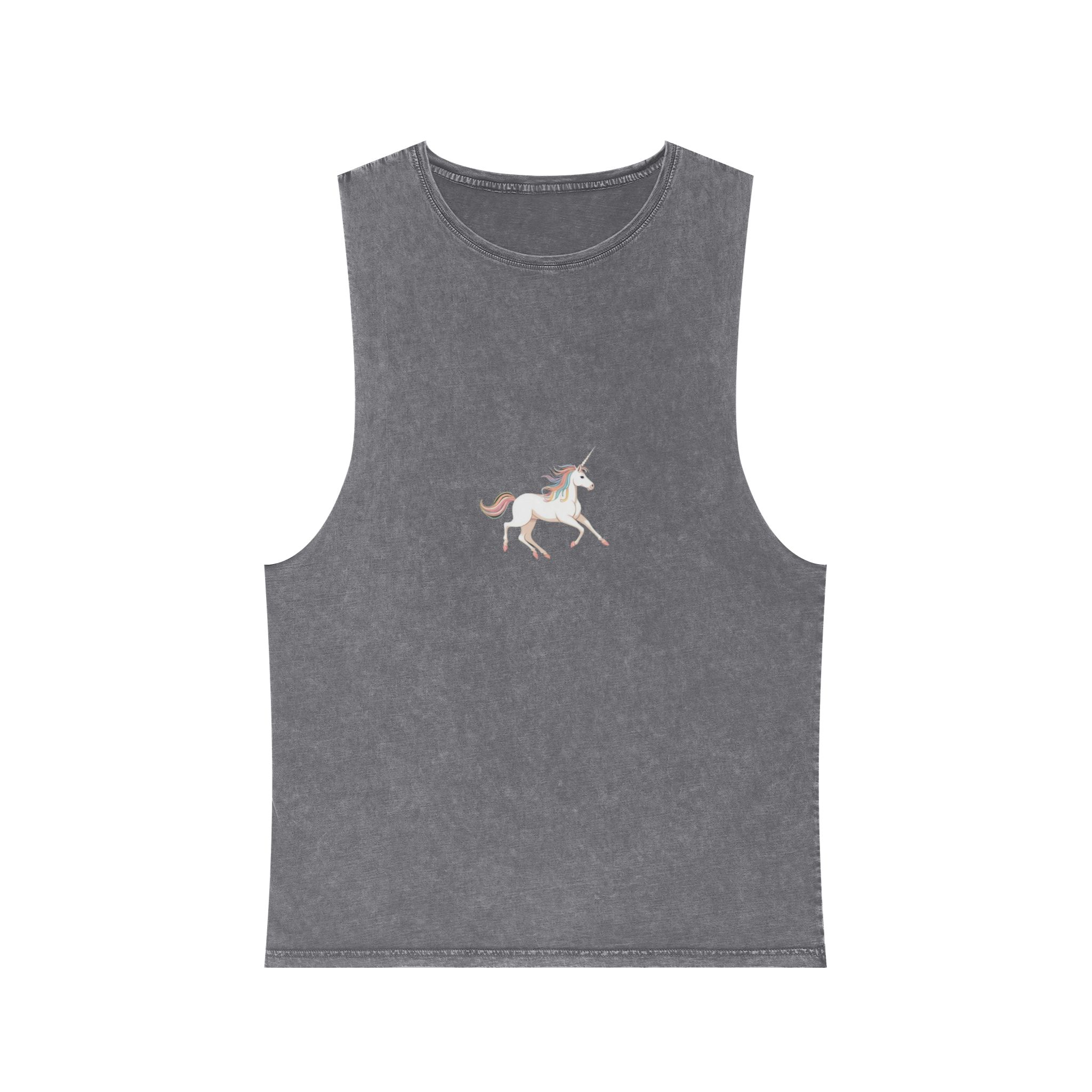 Beautiful Unicorn Running Magical Meadow Unicorn Background Images Whimsical Unicorn (53) Unisex Stonewash Tank Top - Image 9