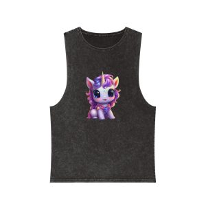Beautiful Cute Baby Unicorn (4) Unisex Stonewash Tank Top