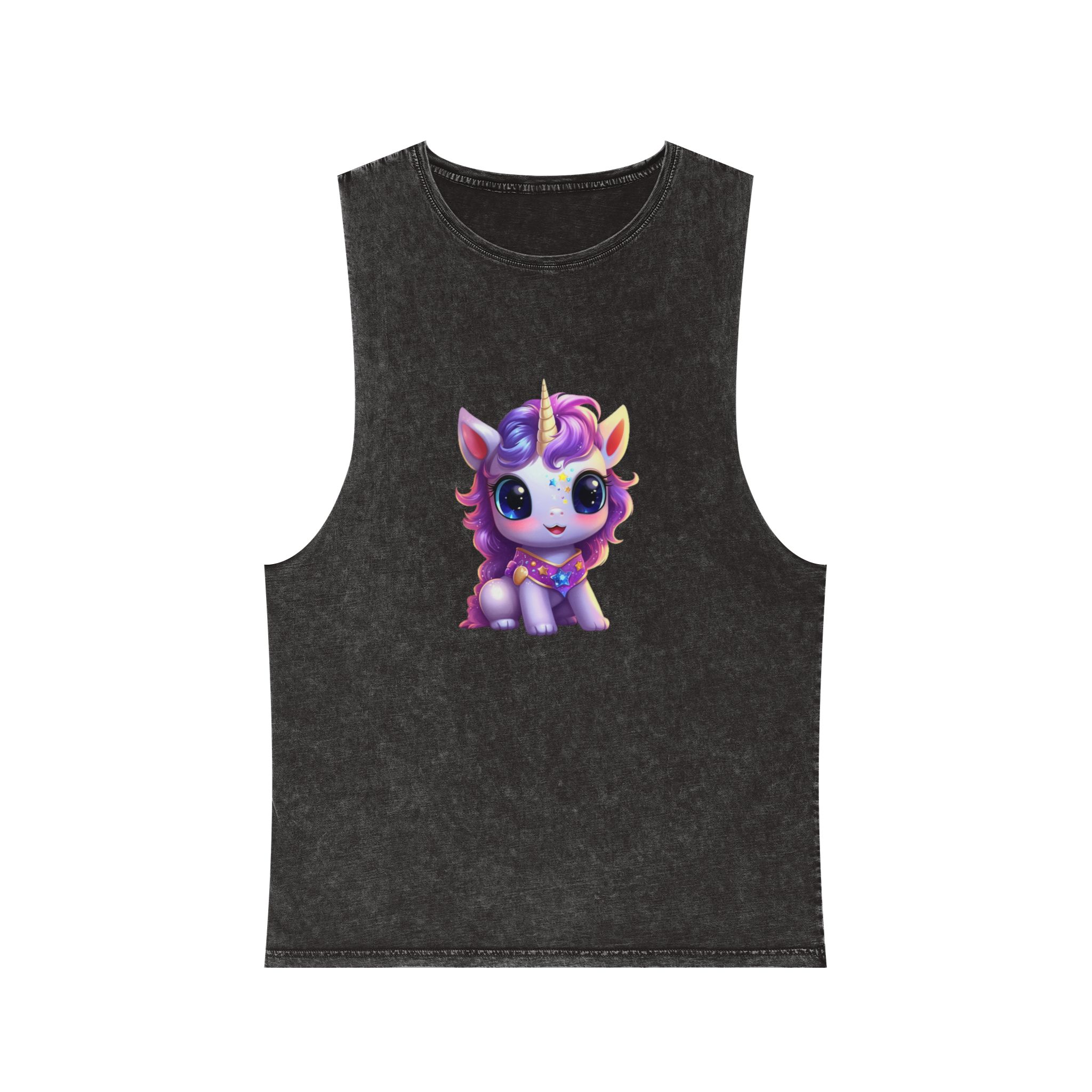 Beautiful Cute Baby Unicorn (4) Unisex Stonewash Tank Top