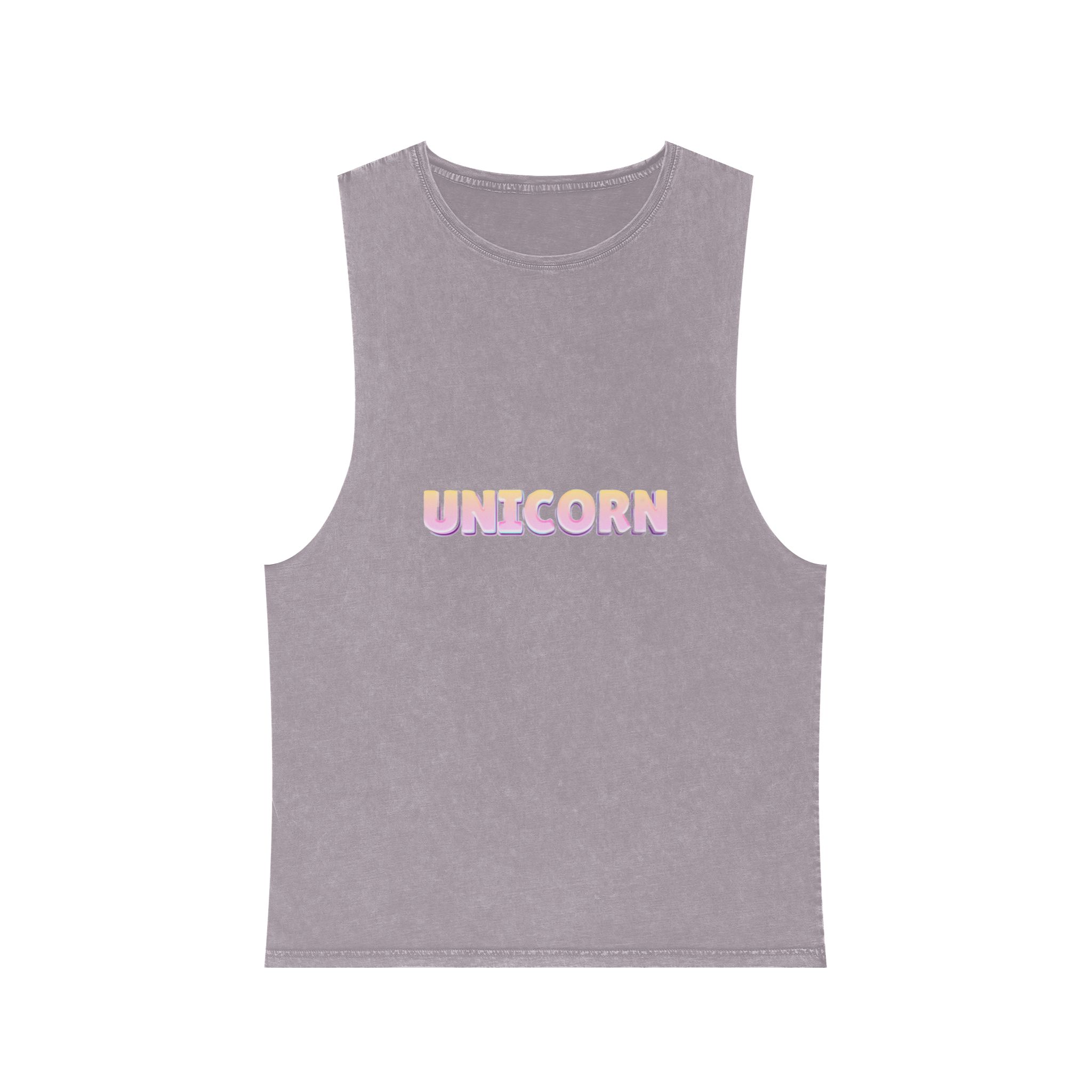 Unicorn Editable Text Effect Unisex Stonewash Tank Top - Image 17
