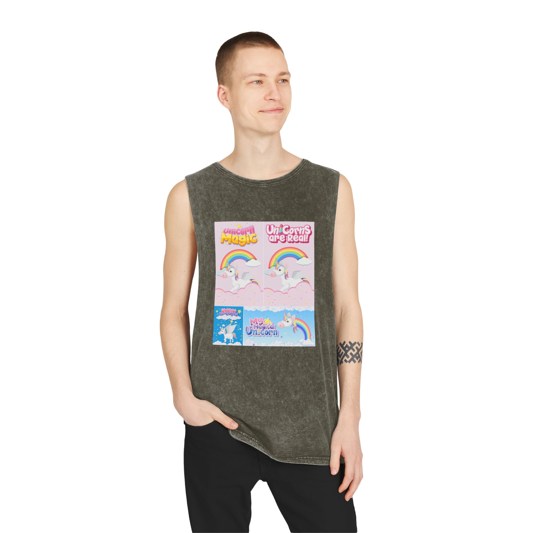 Unicorn V499 Unisex Stonewash Tank Top - Image 7