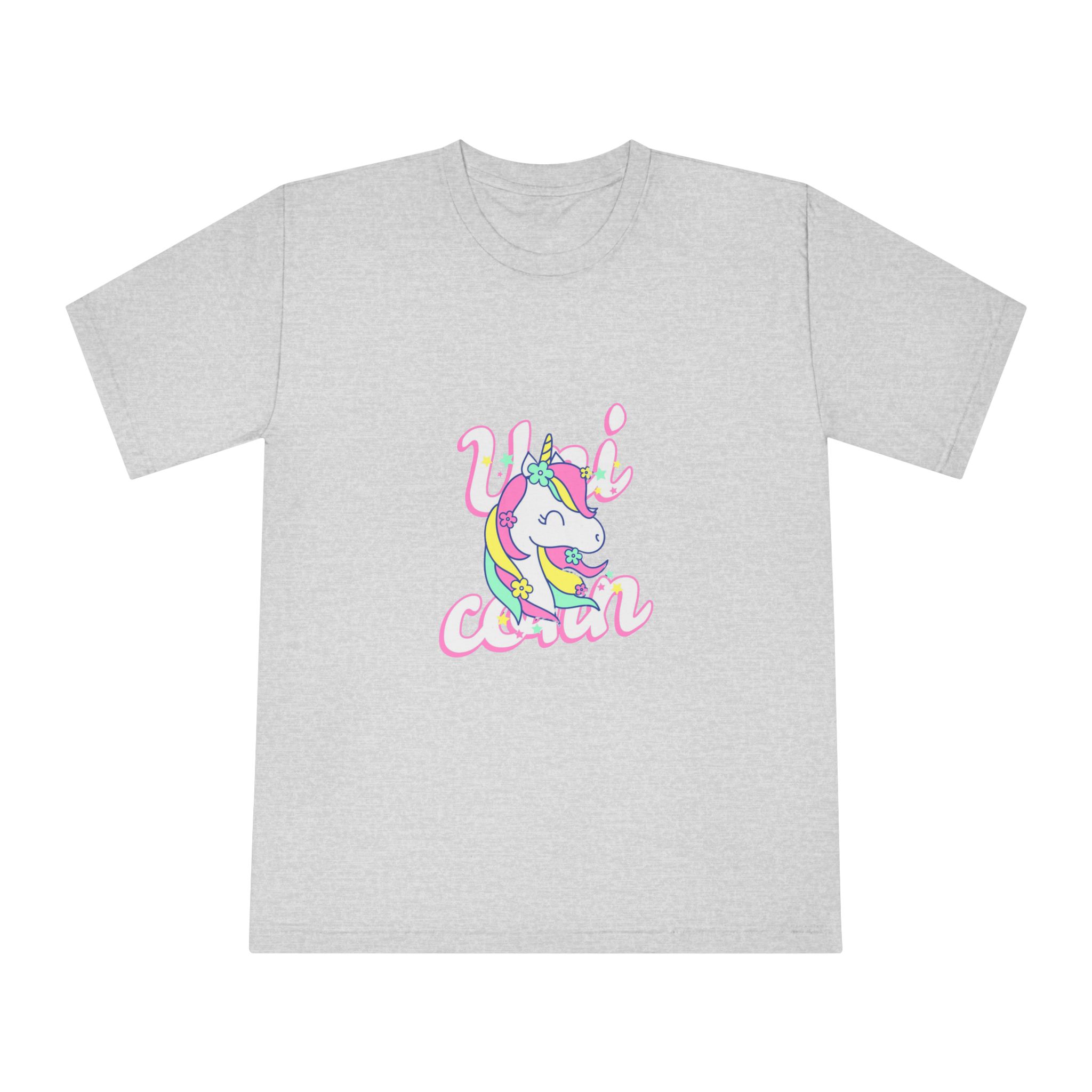 Unicorn With Colorful Text Flowers Unisex Classic Crewneck T Shirt - Image 13