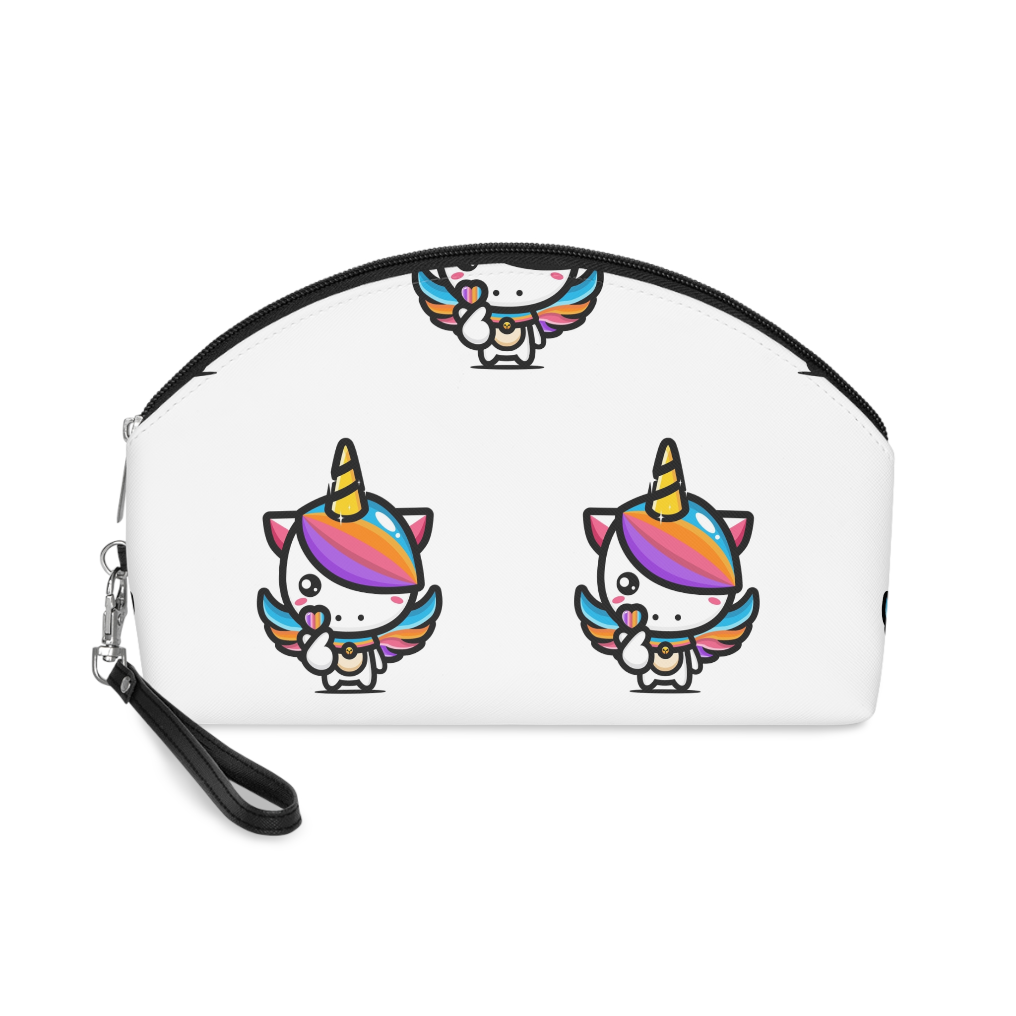 Cute Unicorn With Finger Love Pose Makeup Bag