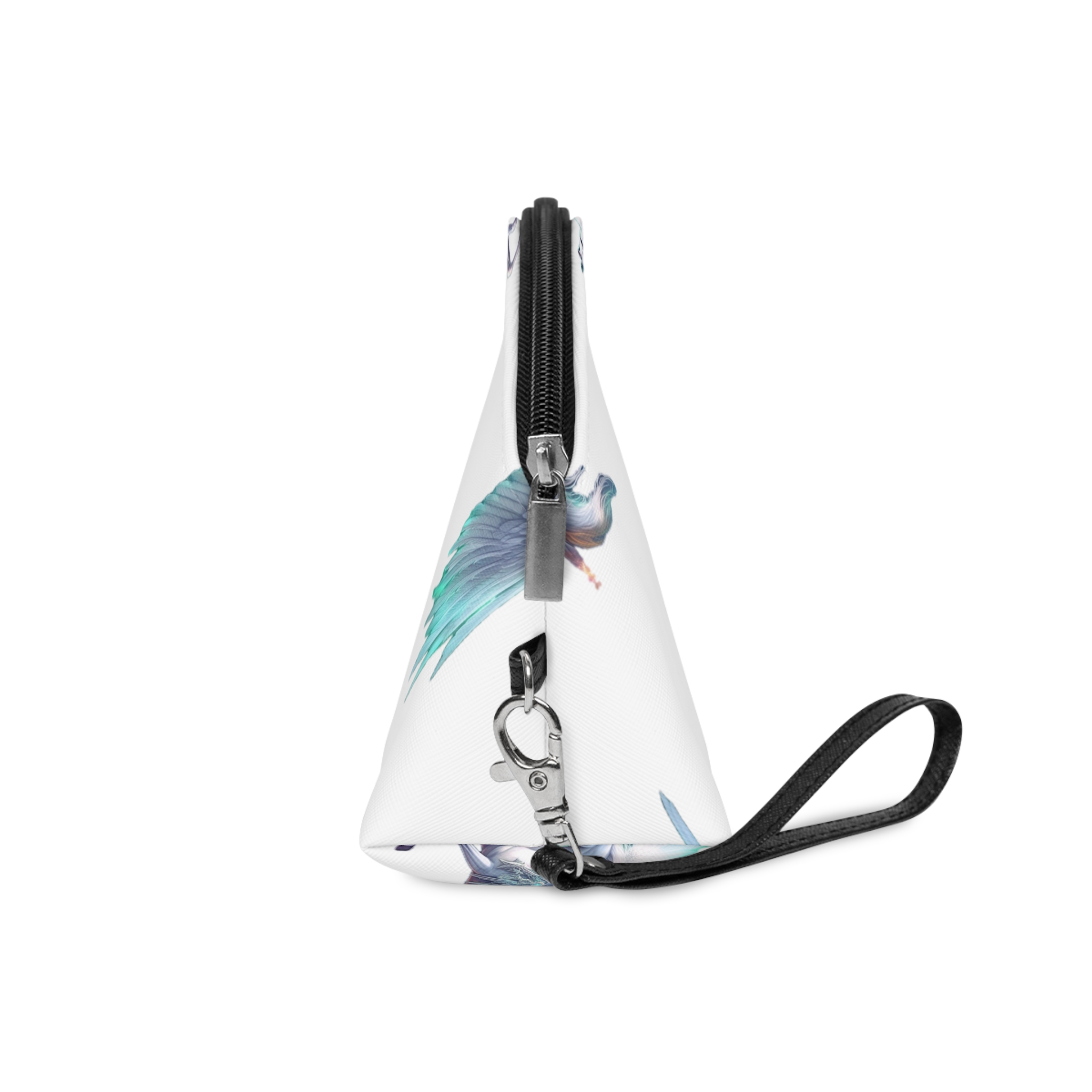 Unicorn With Wings Flying Sky With Full Moon Background Generative Ai Makeup Bag - Image 3