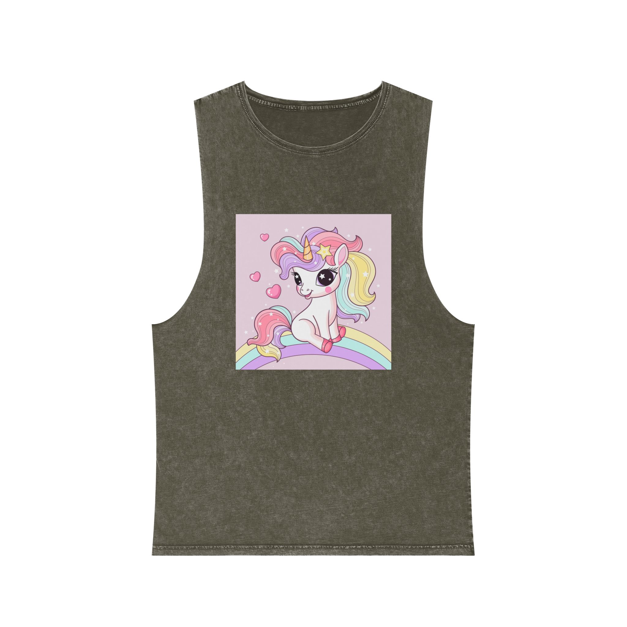 Lovely Unicorn Unisex Stonewash Tank Top - Image 5