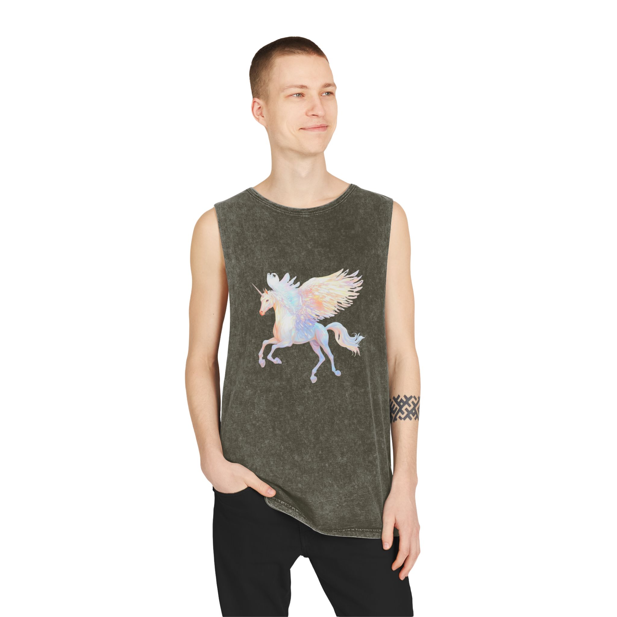 Png Pegasus Art Illustration Animal Unisex Stonewash Tank Top - Image 7