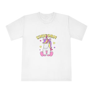 Cute Unicorn With Colorful Hair Hearts Unisex Classic Crewneck T Shirt