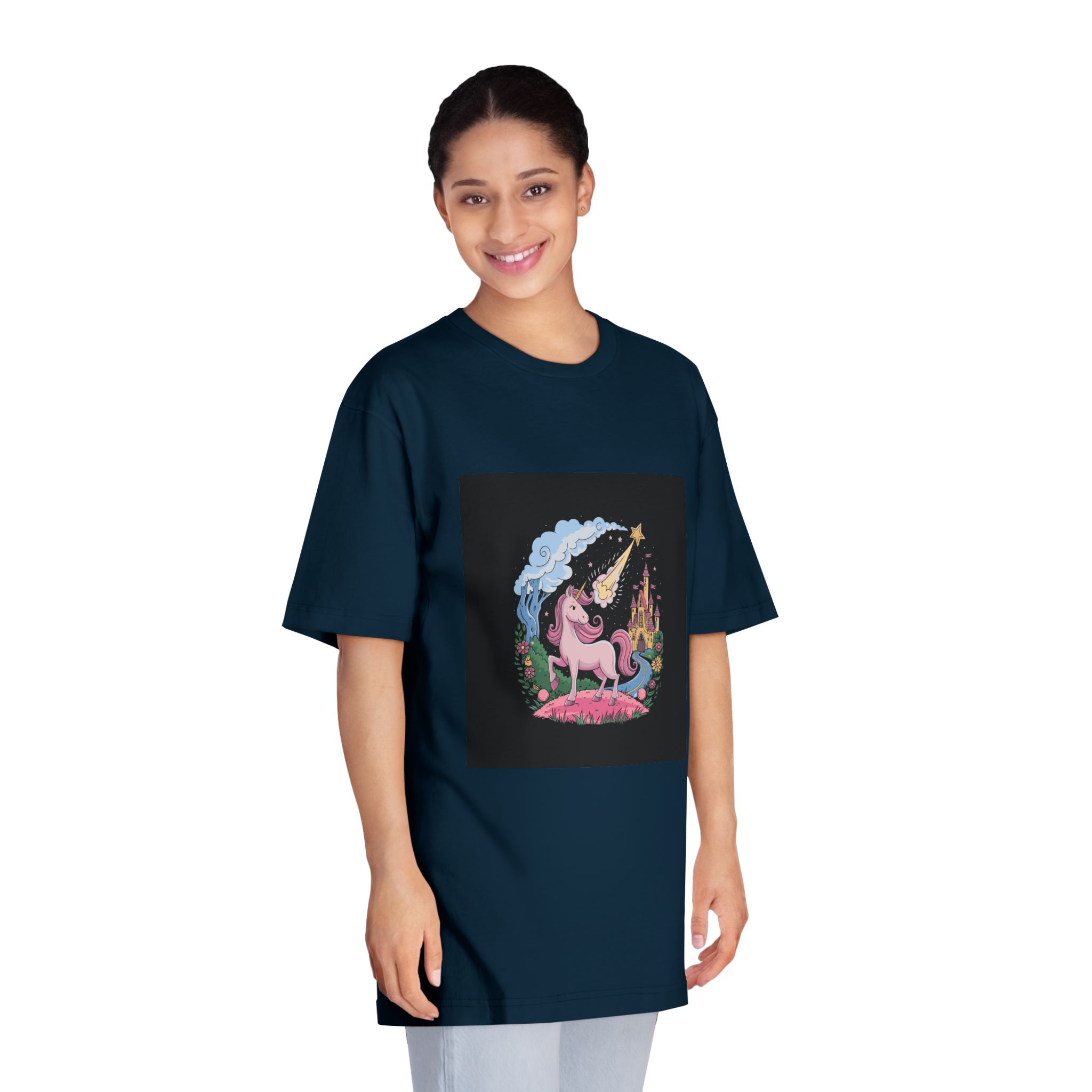 Unicorn With Star Its Head Is Drawn By Unicorn Unisex Classic Crewneck T Shirt - Image 19