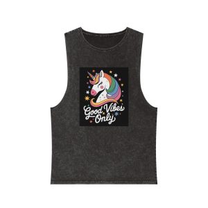 Good Vibes Only T Shirt Design Unisex Stonewash Tank Top