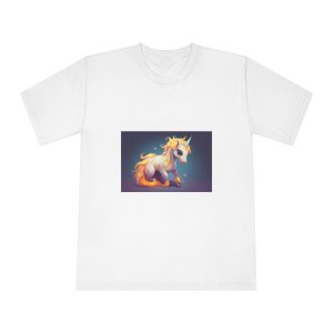 Cute Unicorn With Long Colorful Mane Dark Background Generative Ai Unisex Classic Crewneck T Shirt