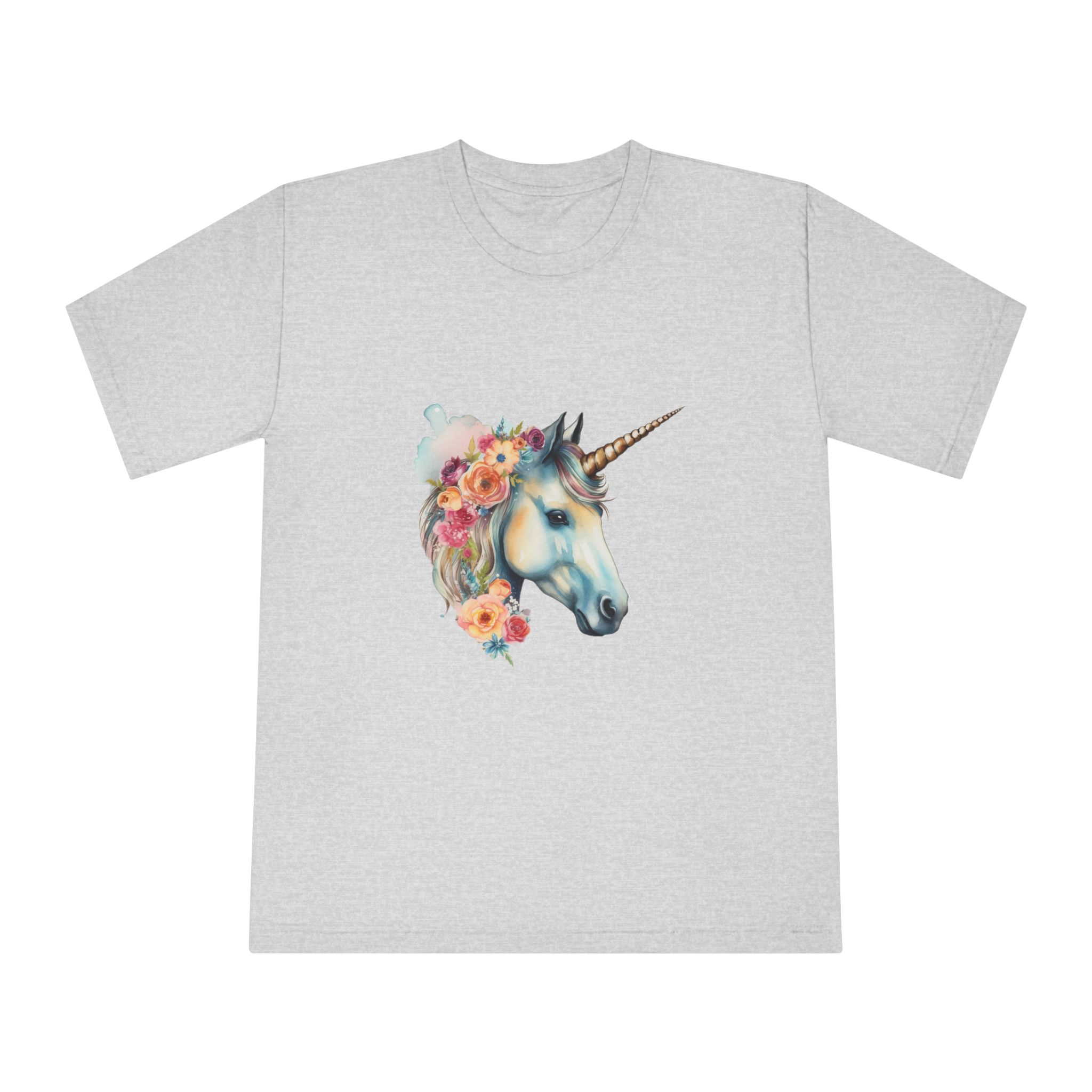 Unicorn With Flower Crown (1) Unisex Classic Crewneck T Shirt - Image 13