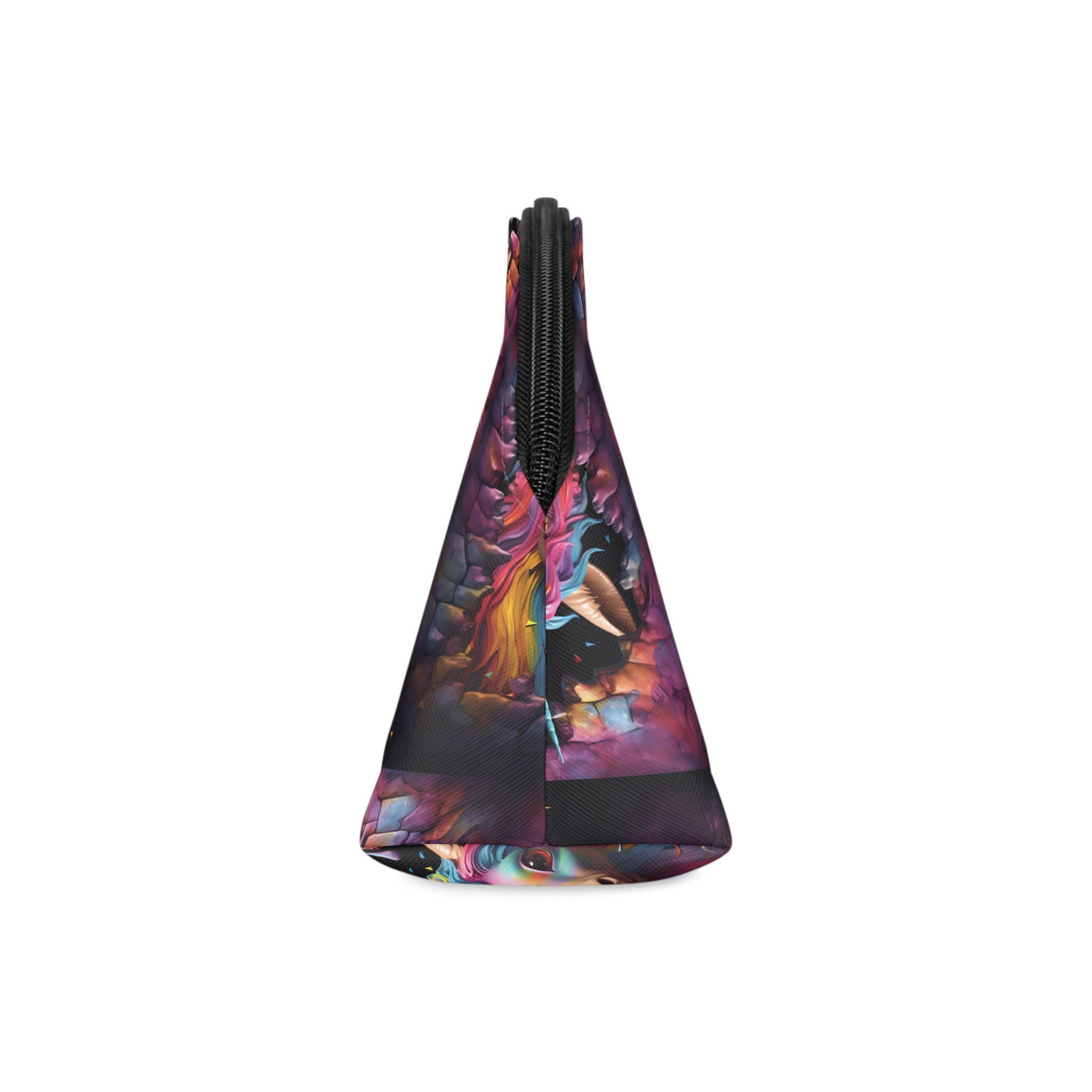 Cute Unicorn Cartoon Looking Through Wall Poster Illustration Kids Makeup Bag - Image 4