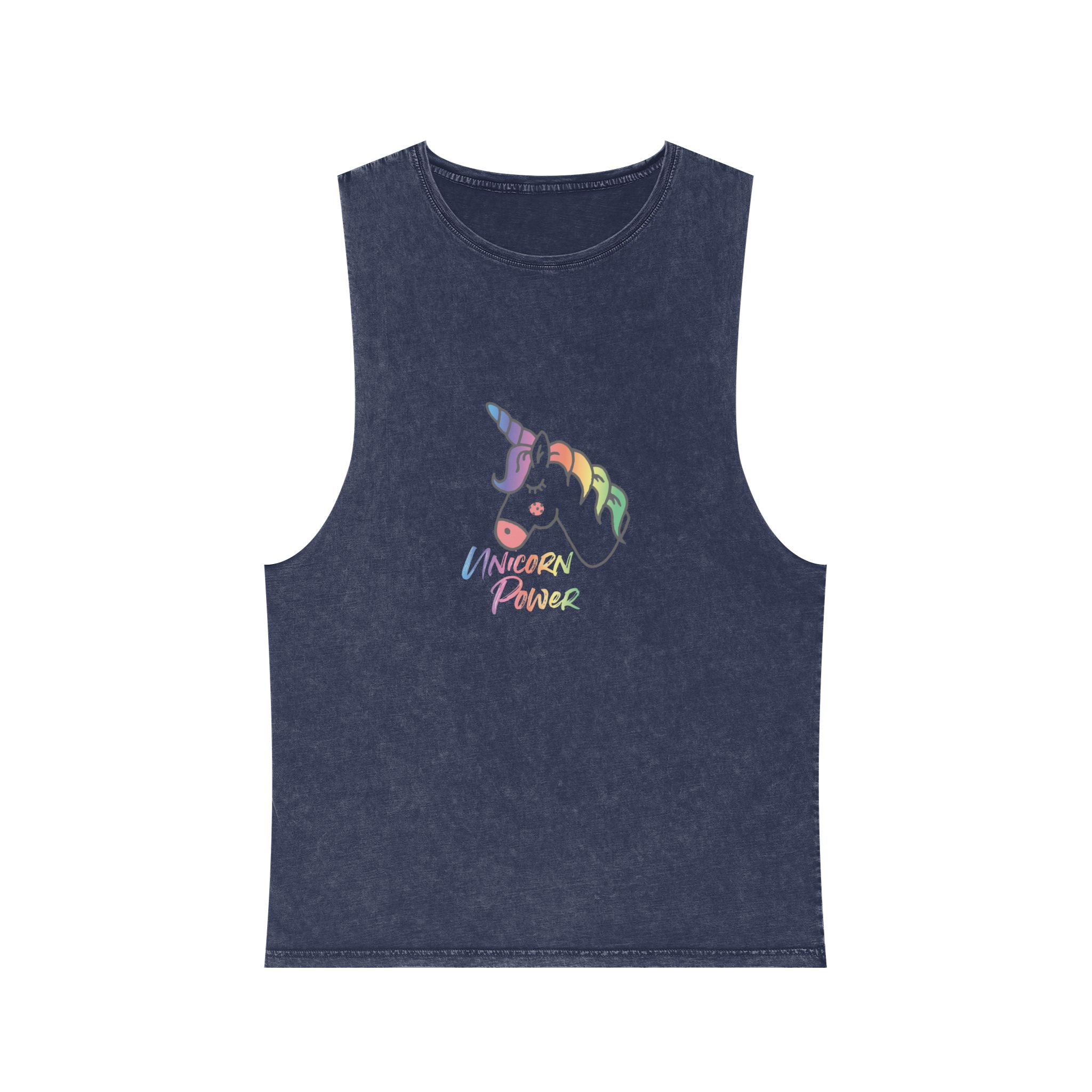 Cute Magical Unicorn Hand Drawn Illustration Unisex Stonewash Tank Top - Image 13