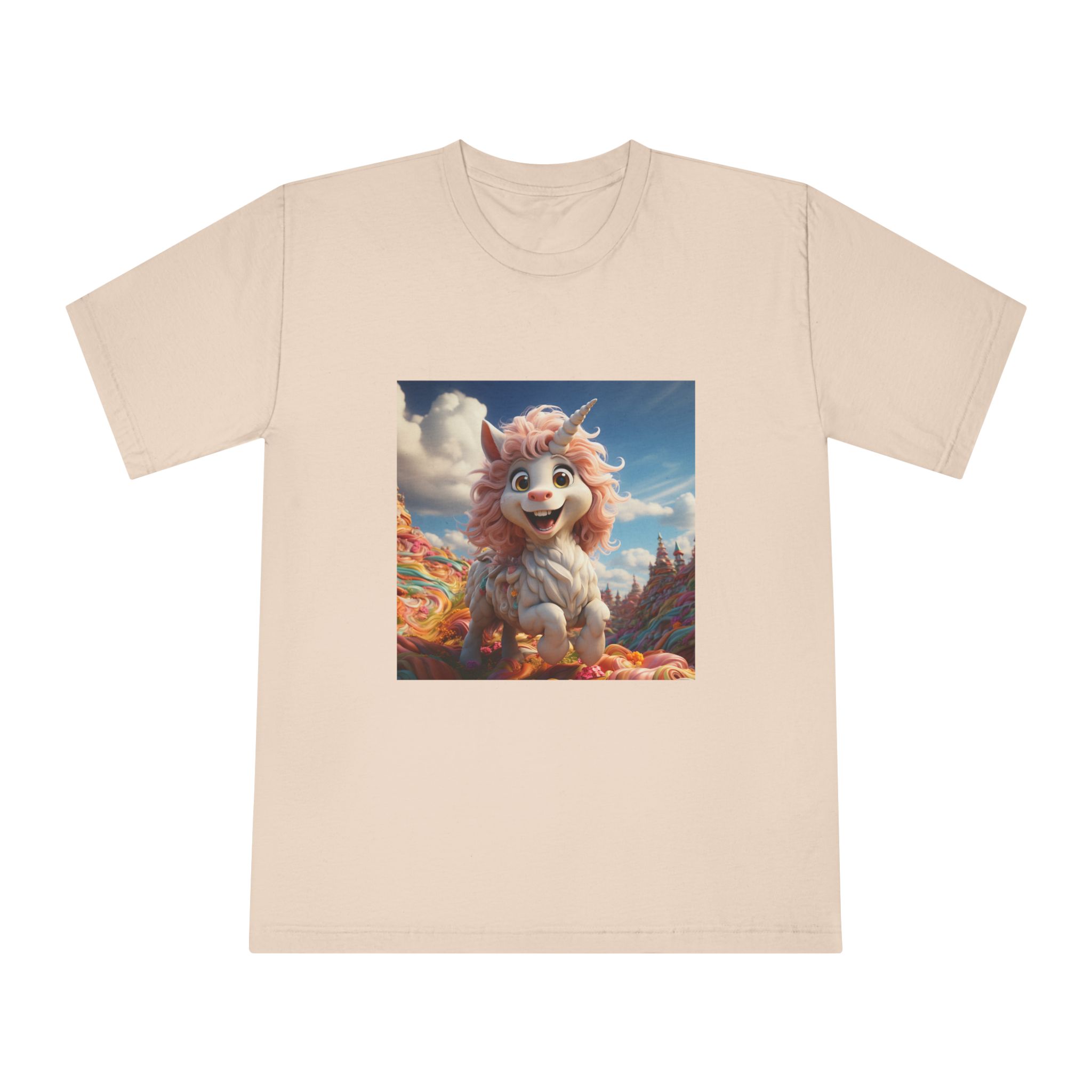 There Is Cartoon Unicorn That Is Standing Field Candy Generative Ai Unisex Classic Crewneck T Shirt - Image 9