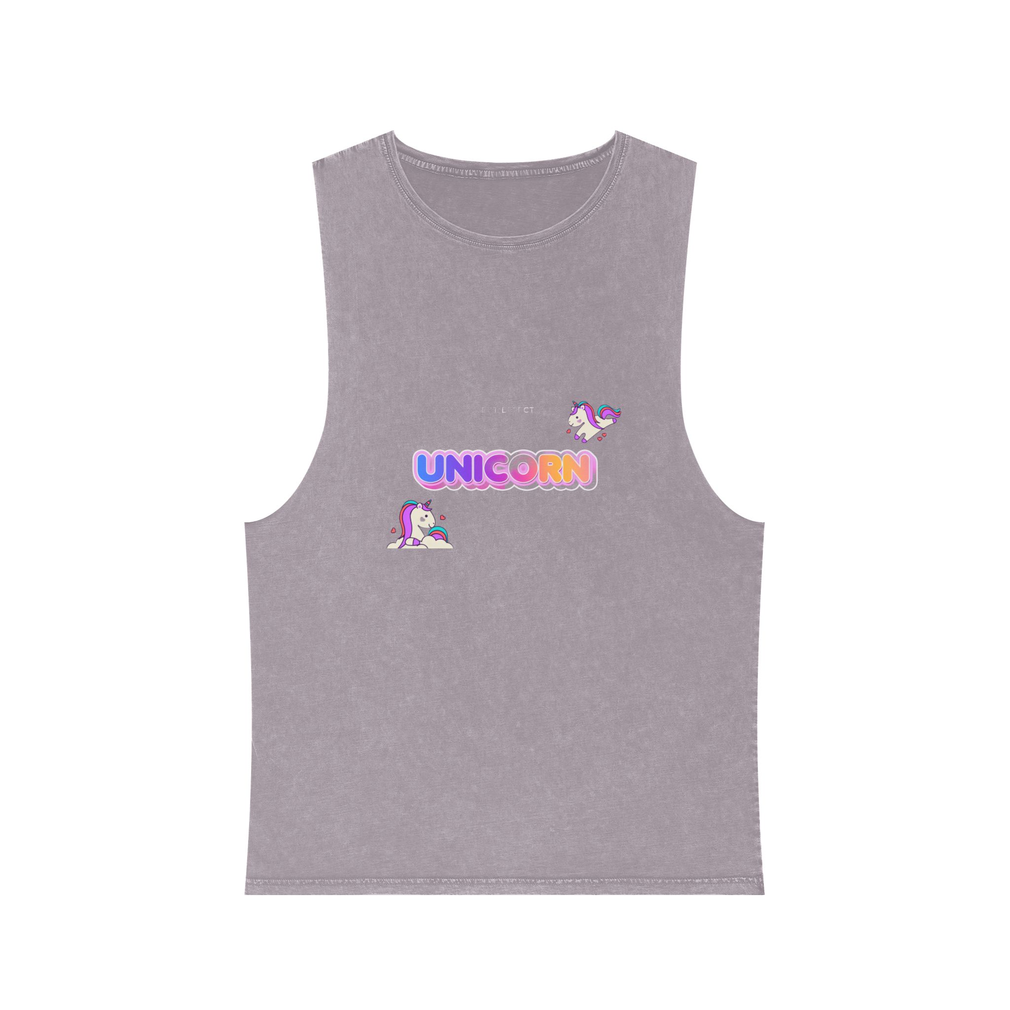 Unicorn Text Effect Unisex Stonewash Tank Top - Image 17