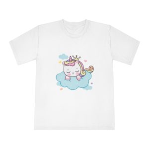 Cute Unicorn Princess Cartoon Sleep Cloud Kawaii Clipart Unisex Classic Crewneck T Shirt