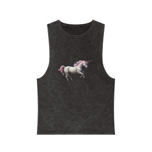 Beautiful Unicorn Running Magical Meadow Unicorn Background Images Whimsical Unicorn (30) Unisex Stonewash Tank Top