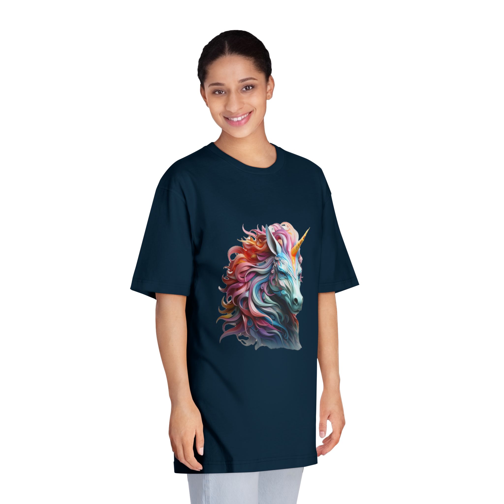 Colorful 3d Unicorn With Colorful Mane Unisex Classic Crewneck T Shirt - Image 19