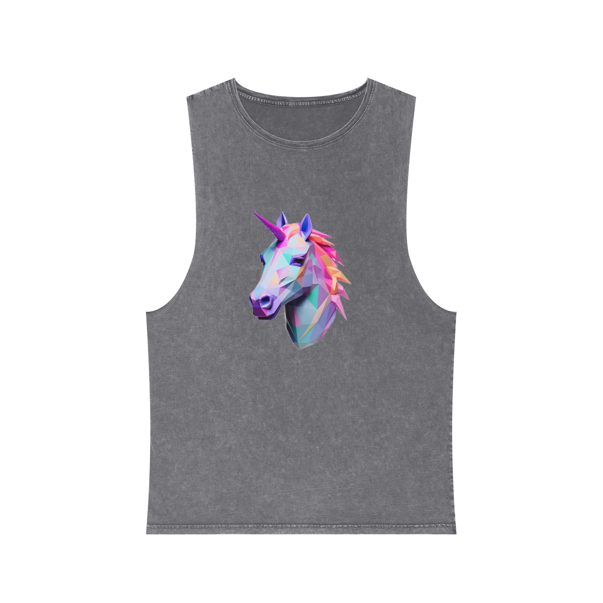 Fondo de “mythical Unicorn With Poly Style” Eliminado Unisex Stonewash Tank Top - Image 9