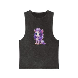 Beautiful Cute Baby Unicorn (8) Unisex Stonewash Tank Top
