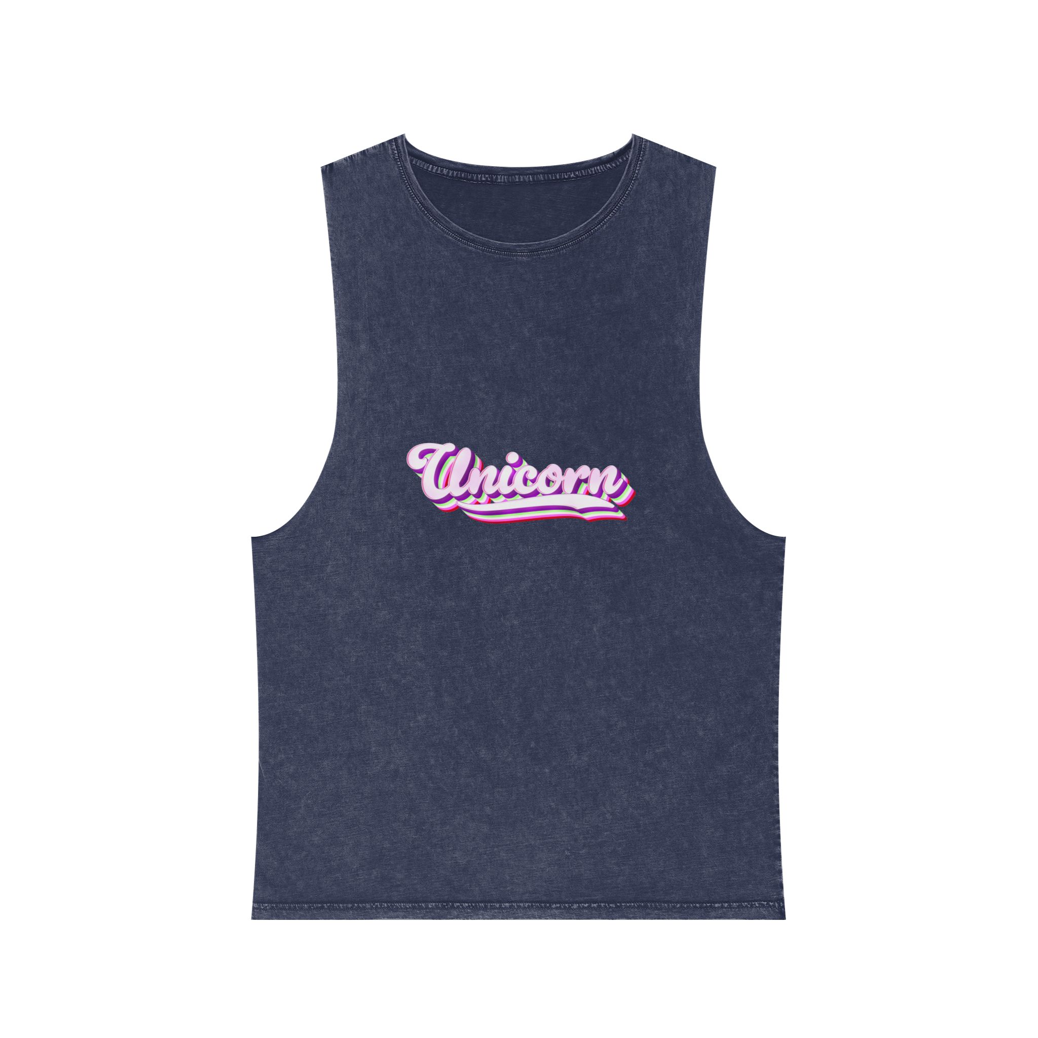Unicorn Text Effect Editable Magical and Whimsical Customizable Font Style Unisex Stonewash Tank Top - Image 13