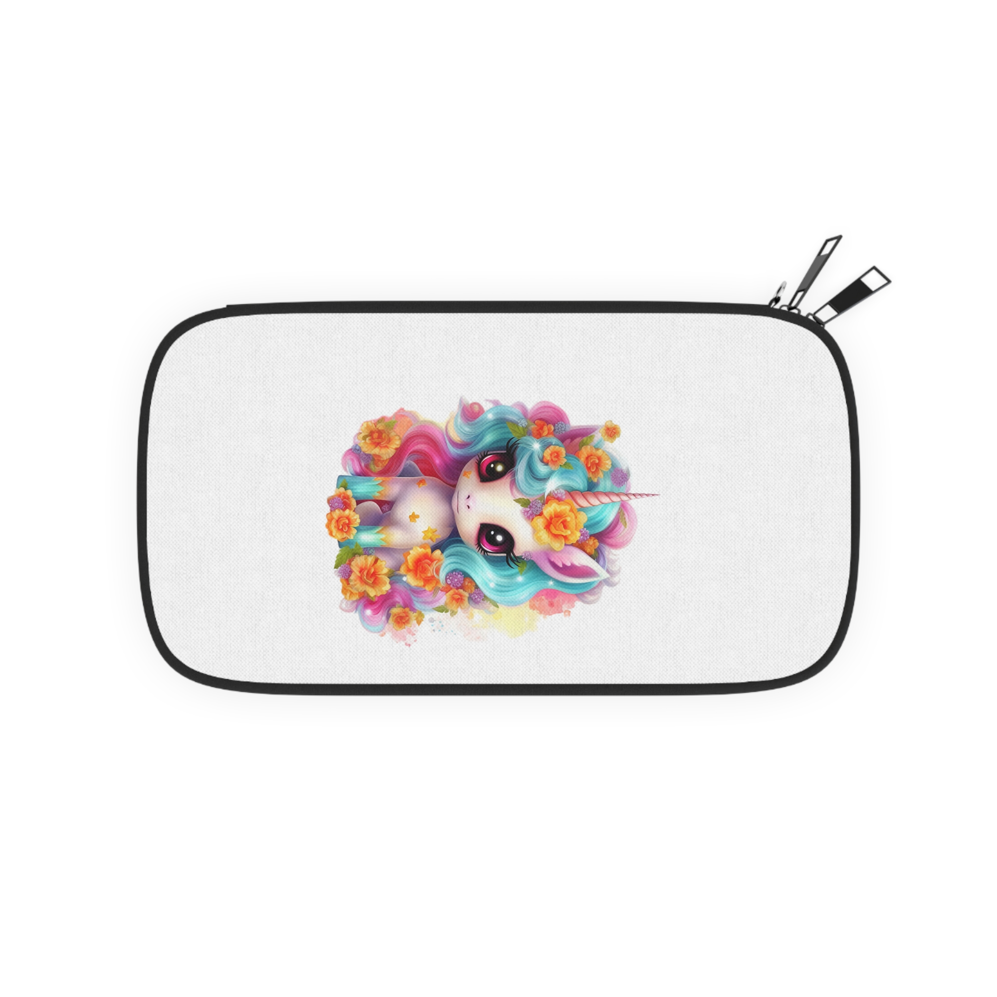Illustration Unicorn Cartoon With Flower White Background Generative Ai (2) Passport Wallet
