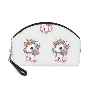 Cartoon Unicorn With Pink Mane Tail With Stars It Makeup Bag