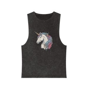Colorful Unicorn Illustration Created With Ai Tools Copy Unisex Stonewash Tank Top