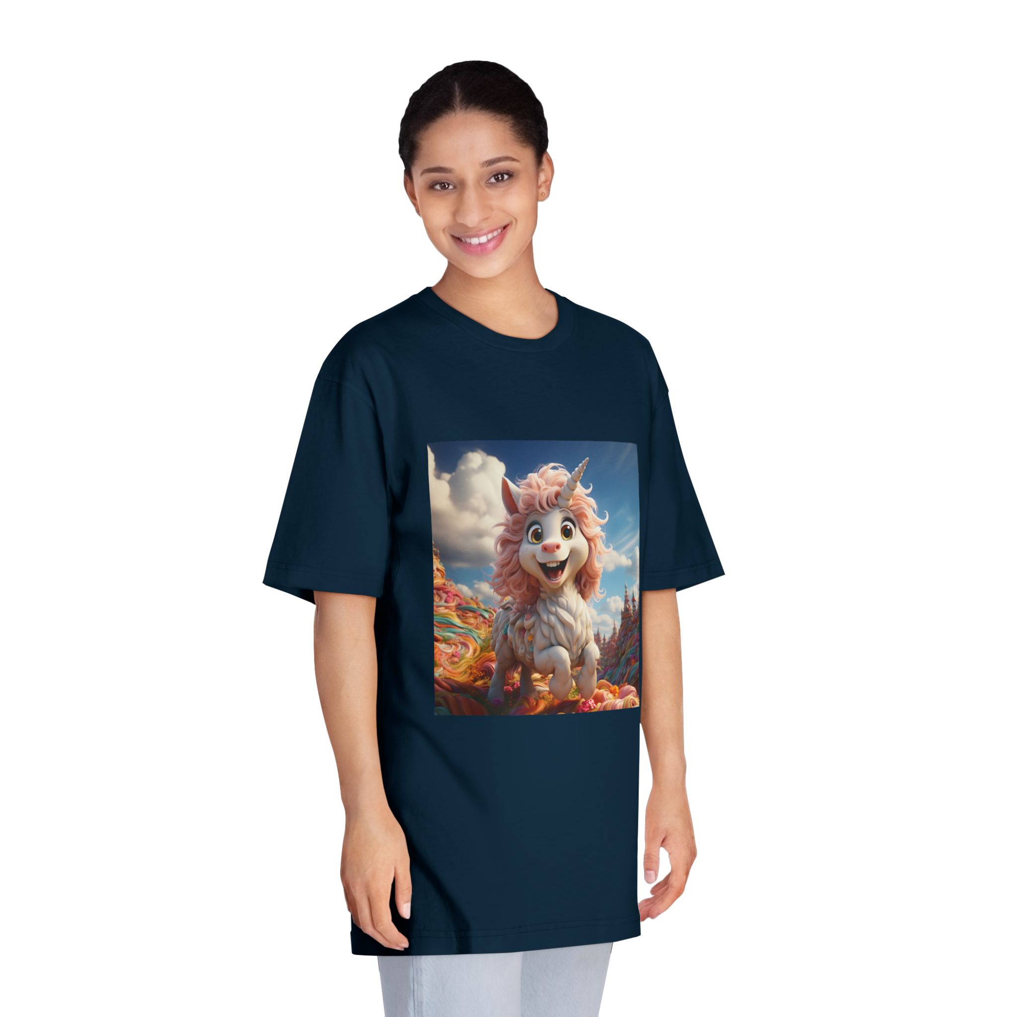 There Is Cartoon Unicorn That Is Standing Field Candy Generative Ai Unisex Classic Crewneck T Shirt - Image 19