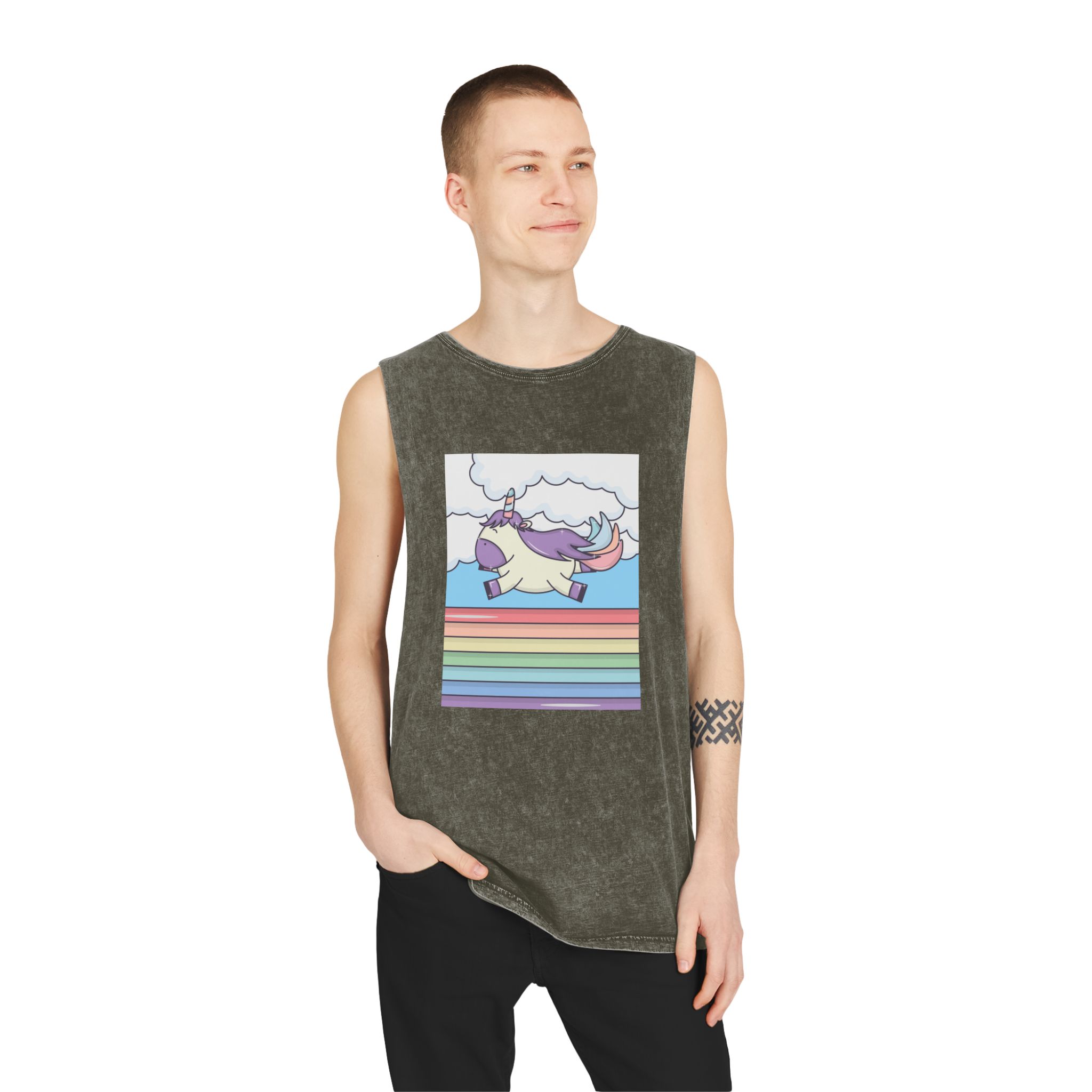 Unicorn V350 Unisex Stonewash Tank Top - Image 7