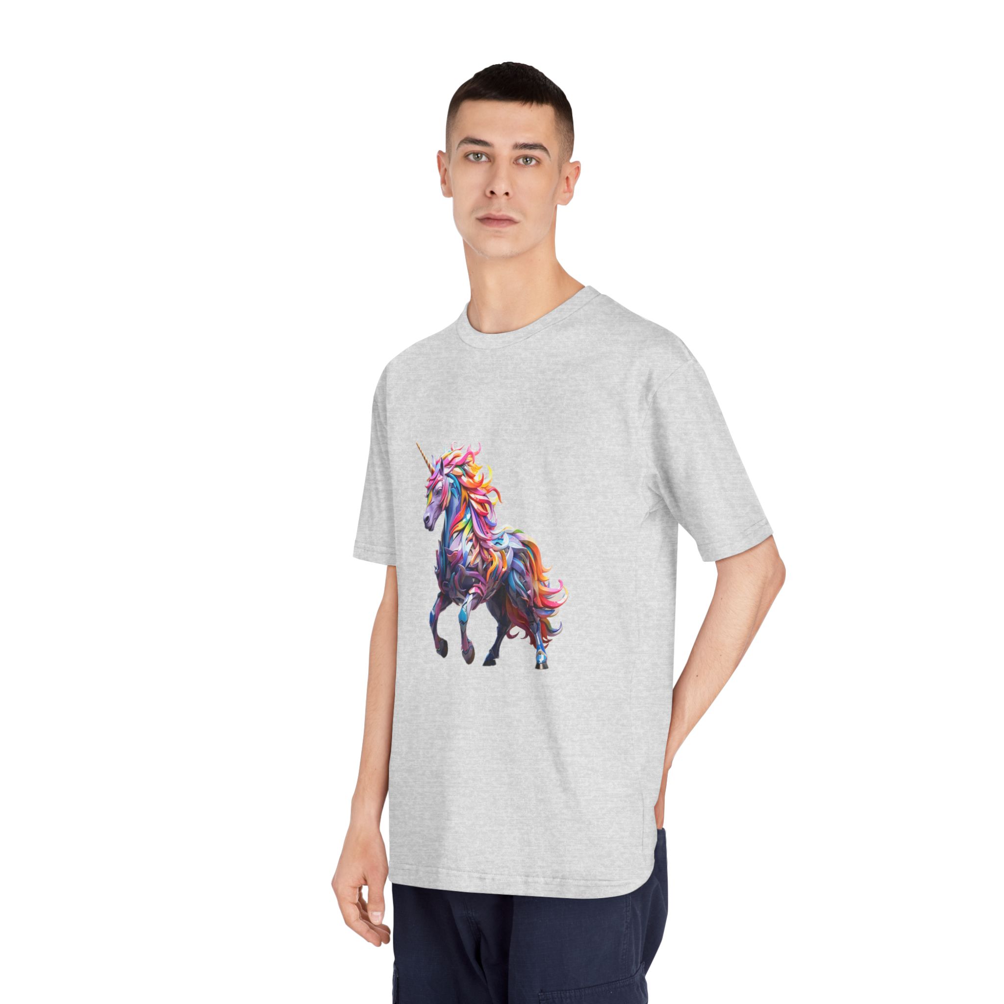 Colorful 3d Mythical Unicorn (4) Unisex Classic Crewneck T Shirt - Image 16