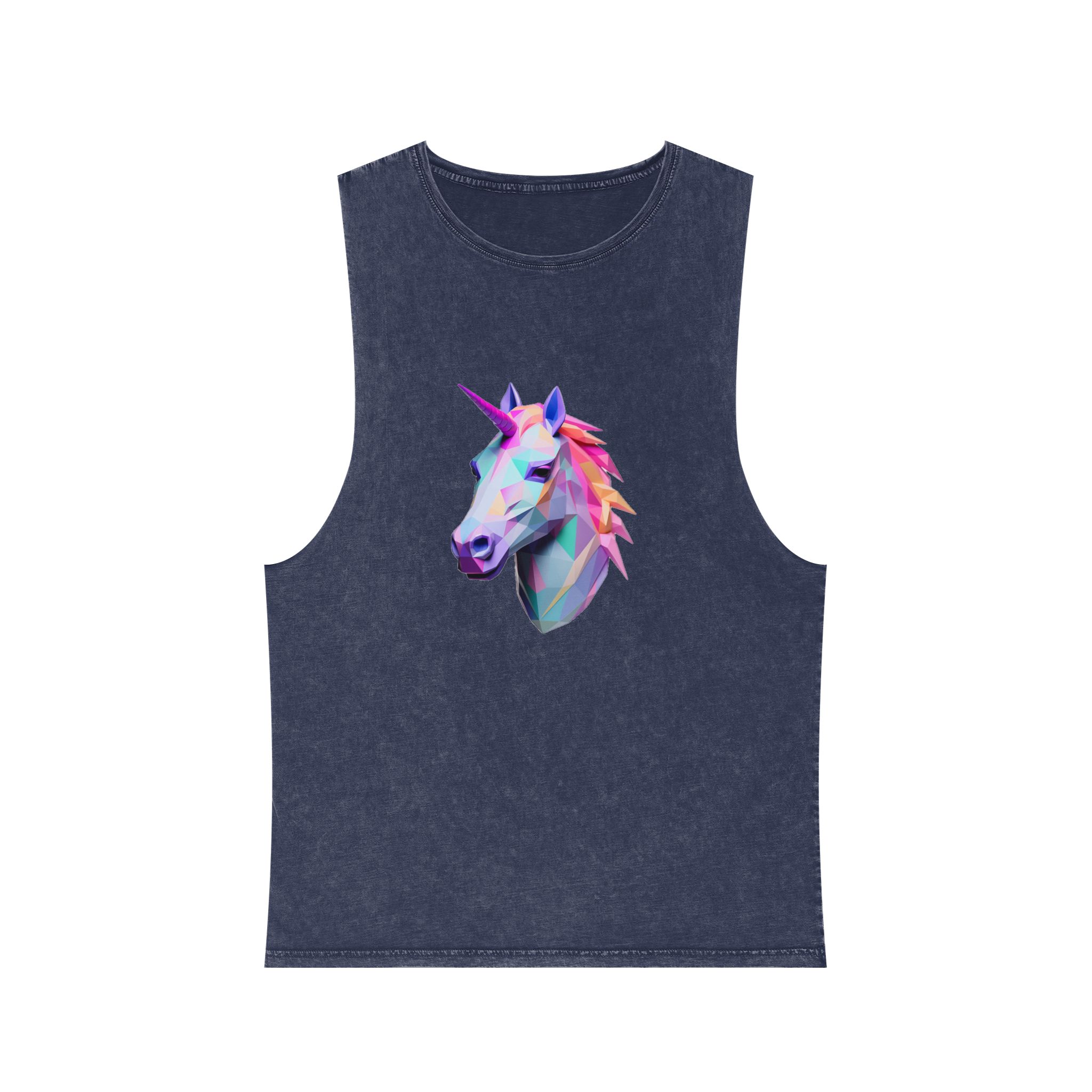 Fondo de “mythical Unicorn With Poly Style” Eliminado Unisex Stonewash Tank Top - Image 13