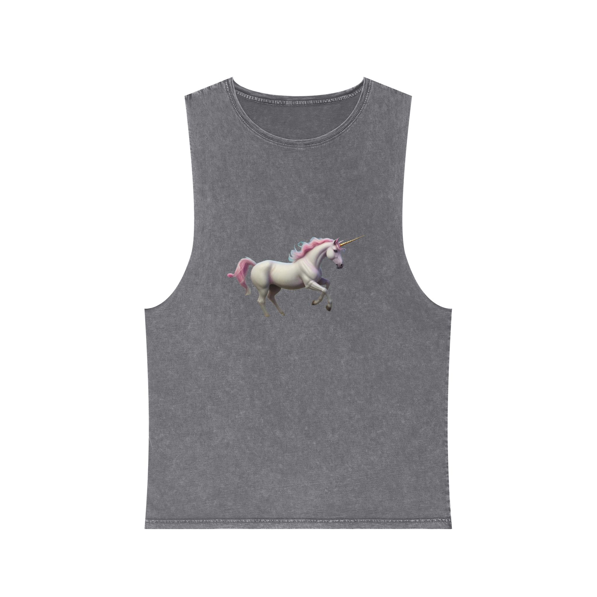 Beautiful Unicorn Running Magical Meadow Unicorn Background Images Whimsical Unicorn (54) Unisex Stonewash Tank Top - Image 9