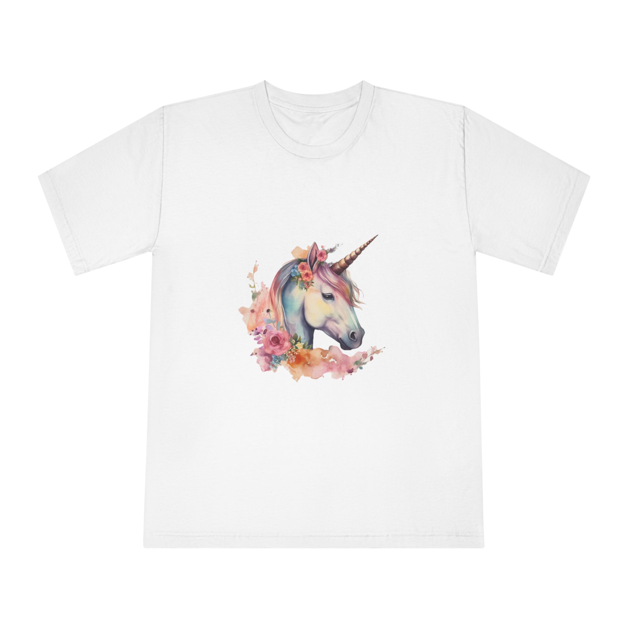 Unicorn With Pink Mane Flowers It Unisex Classic Crewneck T Shirt