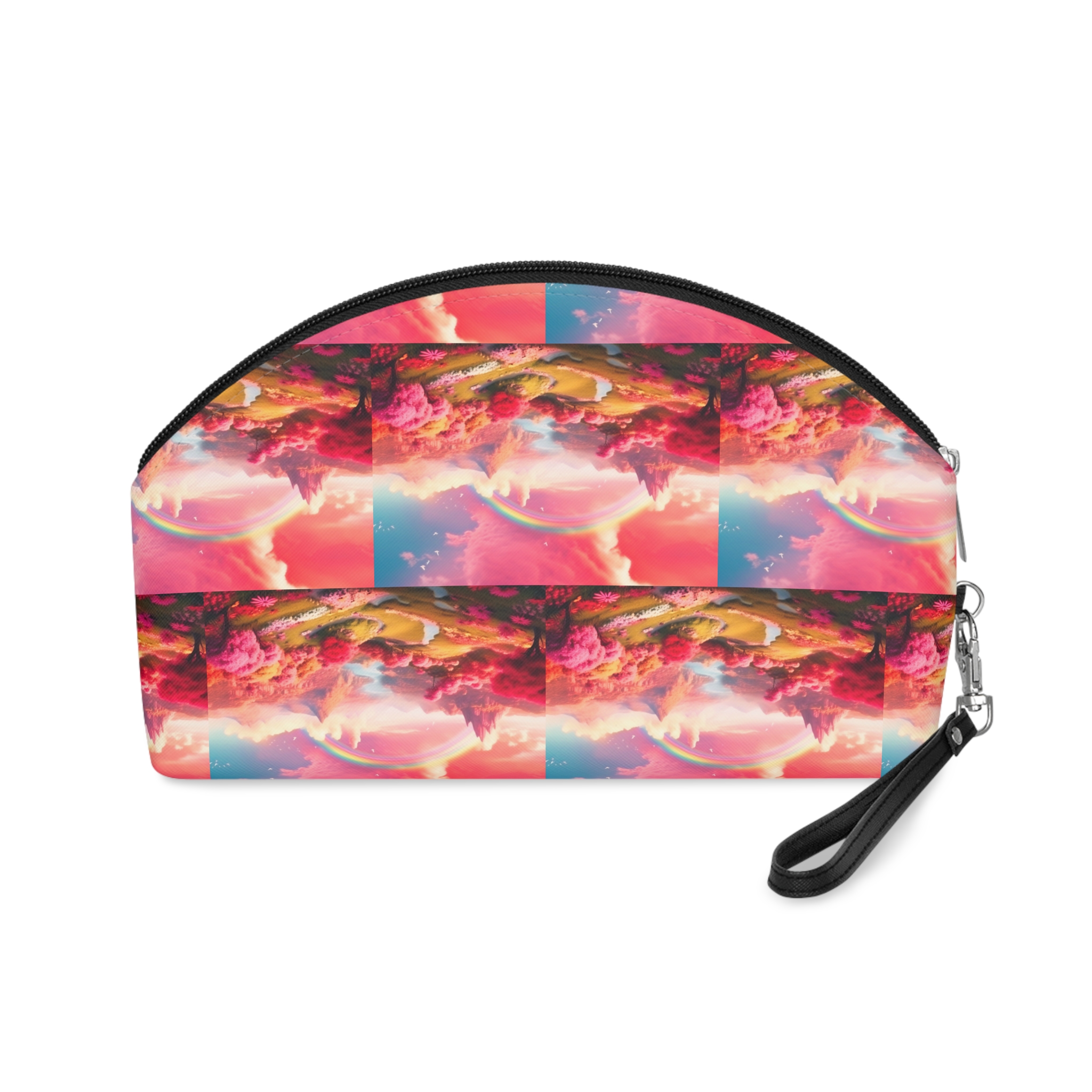 Pink Spring Garden Fairy Land Background Clouds With Rainbow Animation Makeup Bag - Image 2