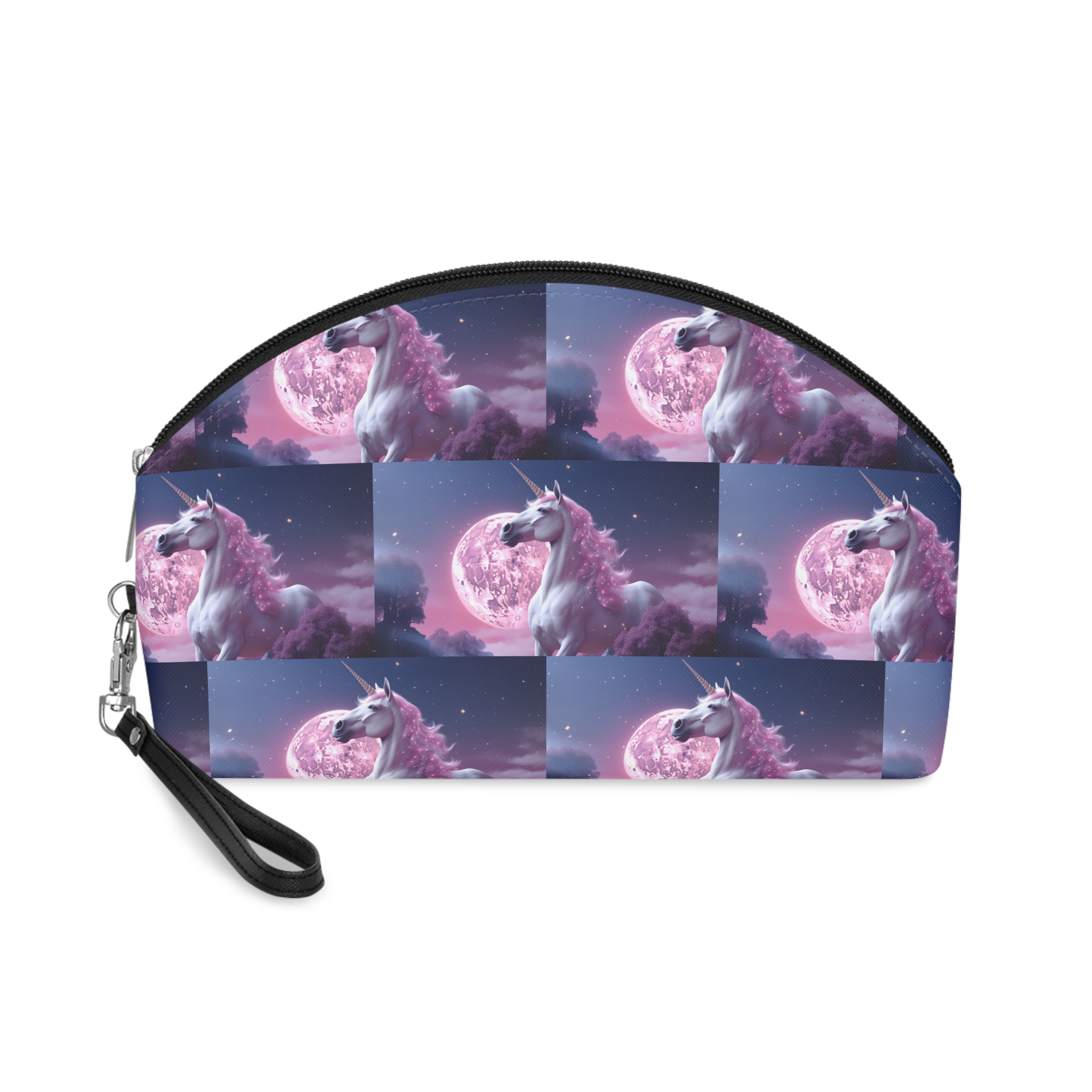 Pink Background With Unicorn Illustration Ai Generativexa Makeup Bag