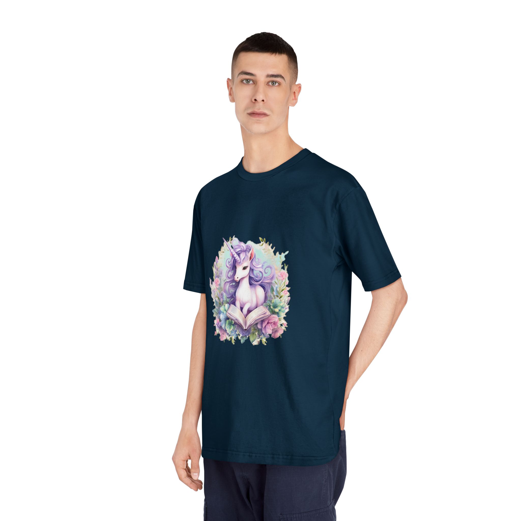 Watercolor Cozy Reading Book Set Hidden Realm Unicorns Fluffy Clipart Tshirt Isolated (1) Unisex Classic Crewneck T Shirt - Image 20