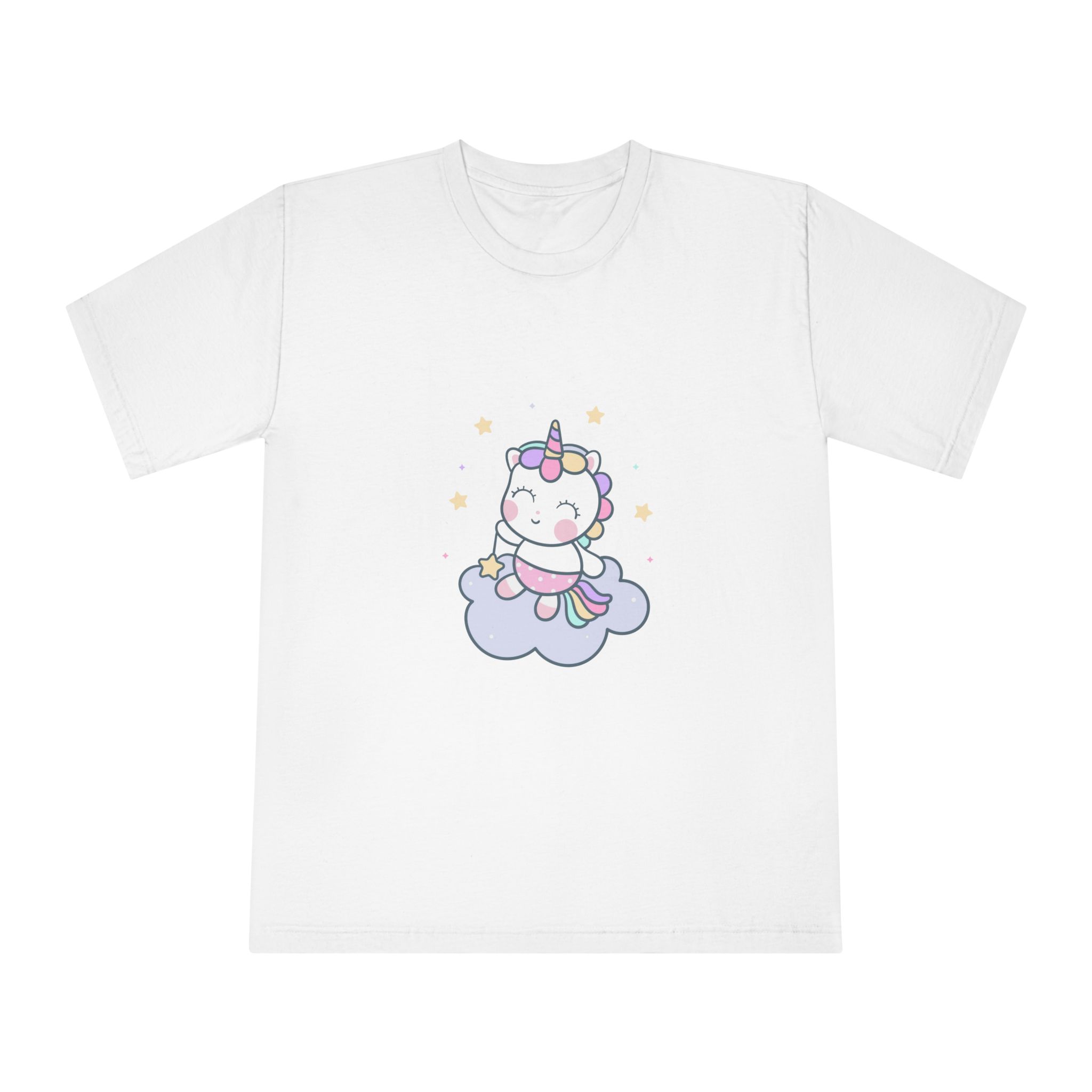 Hand Drawn Kawaii Unicorn Vector Cloud Unisex Classic Crewneck T Shirt