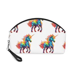 Unicorn With Colorful Mane Glowing Manes Purple Background Generative Ai Makeup Bag
