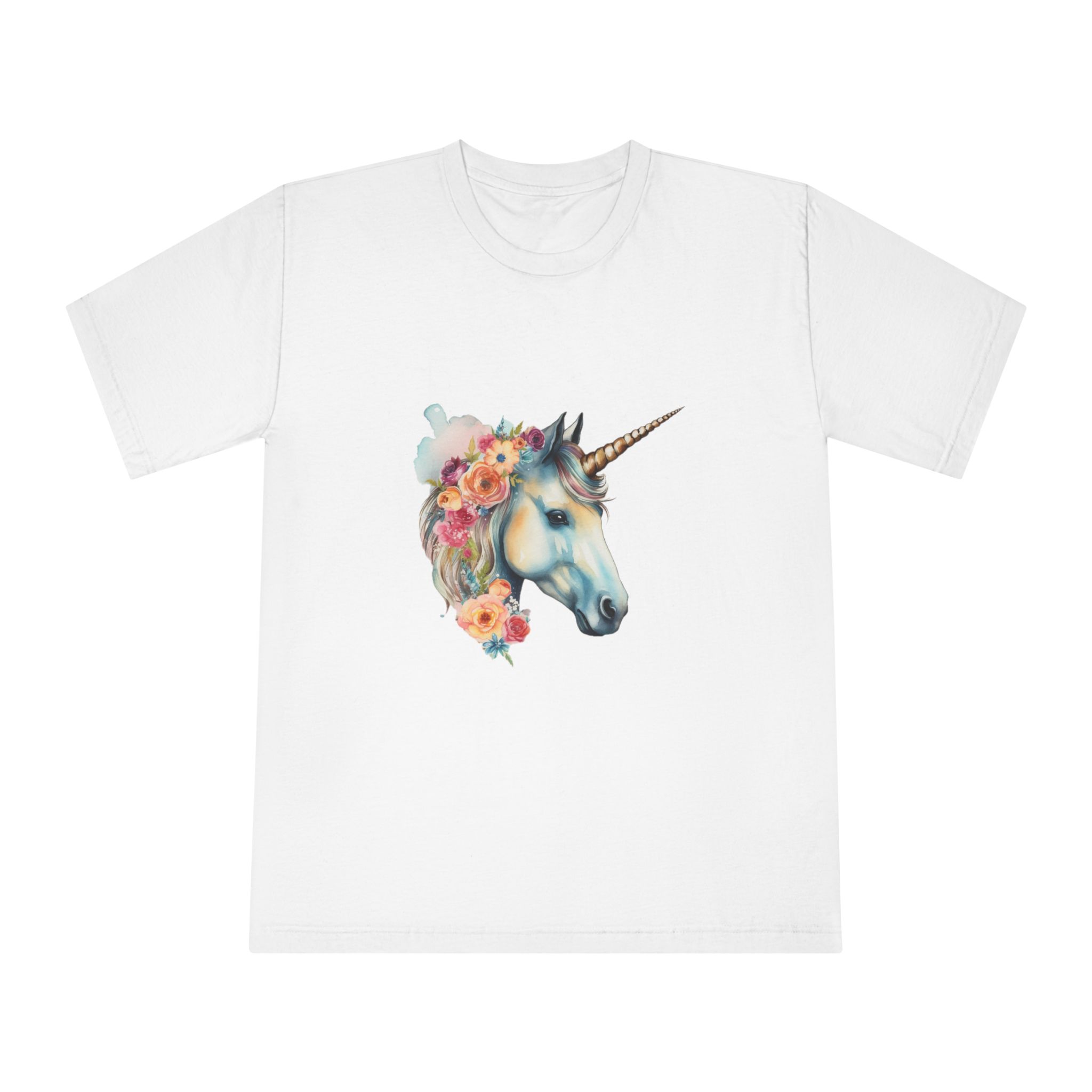 Unicorn With Flower Crown (1) Unisex Classic Crewneck T Shirt