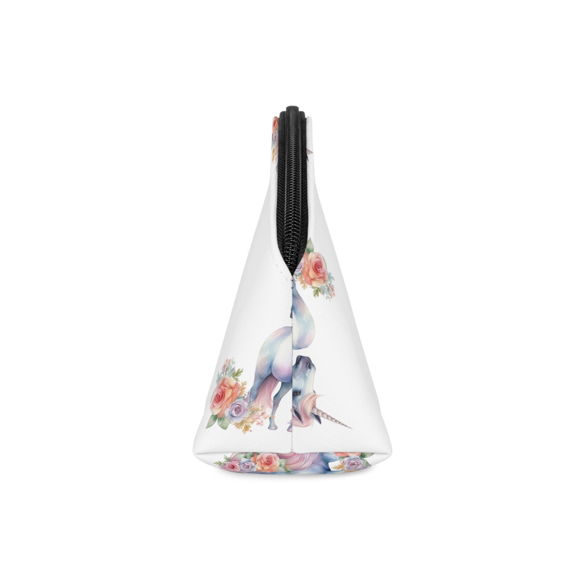 There Is Unicorn With Long Mane Flowers It Generative Ai Makeup Bag - Image 4