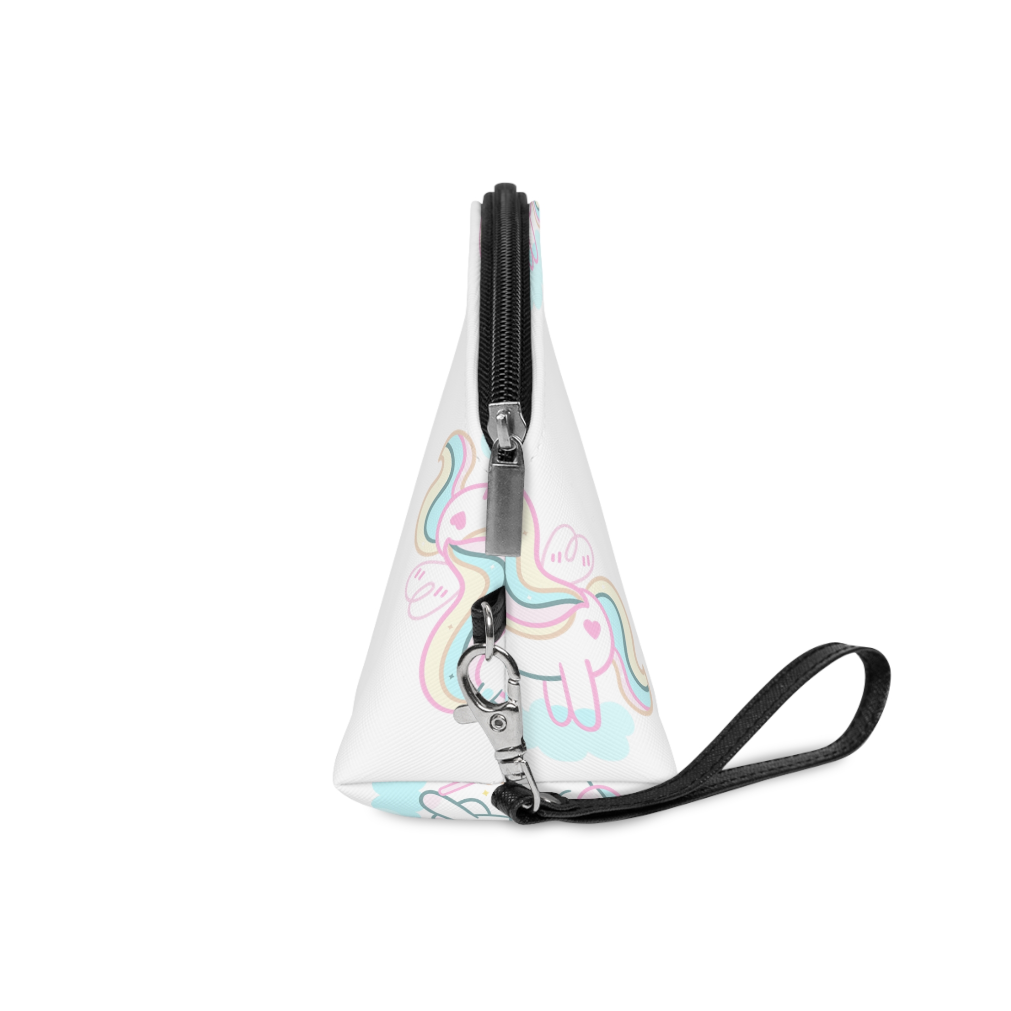 Cute Unicorn Pastel Holding Magic Wand Makeup Bag - Image 3