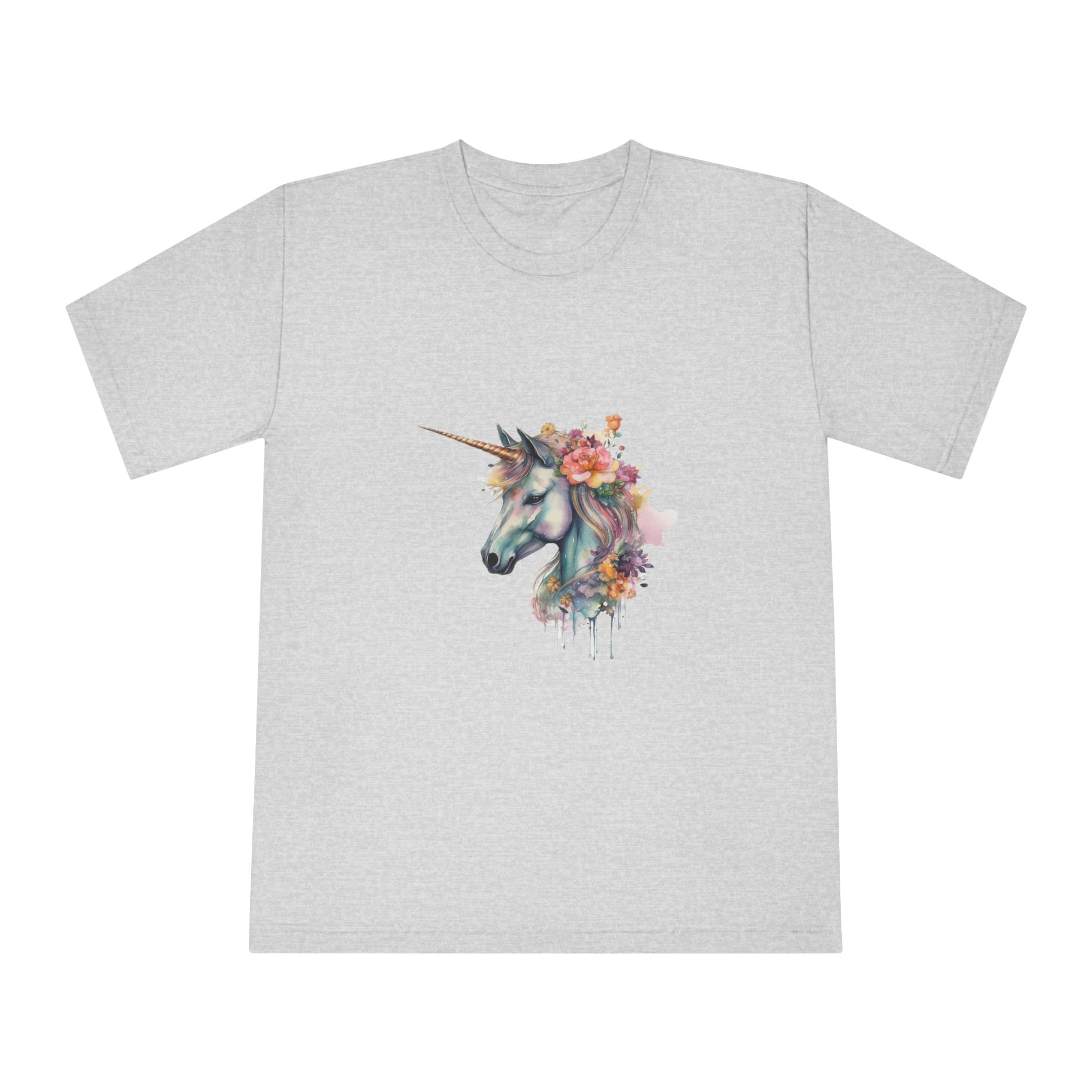 Unicorn With Flower Crown Its Head Unisex Classic Crewneck T Shirt - Image 13