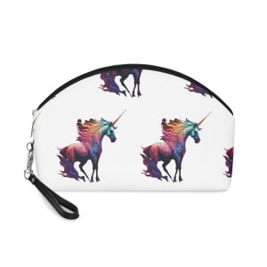 Unicorn With Colorful Mane Stars Background Generative Ai Makeup Bag
