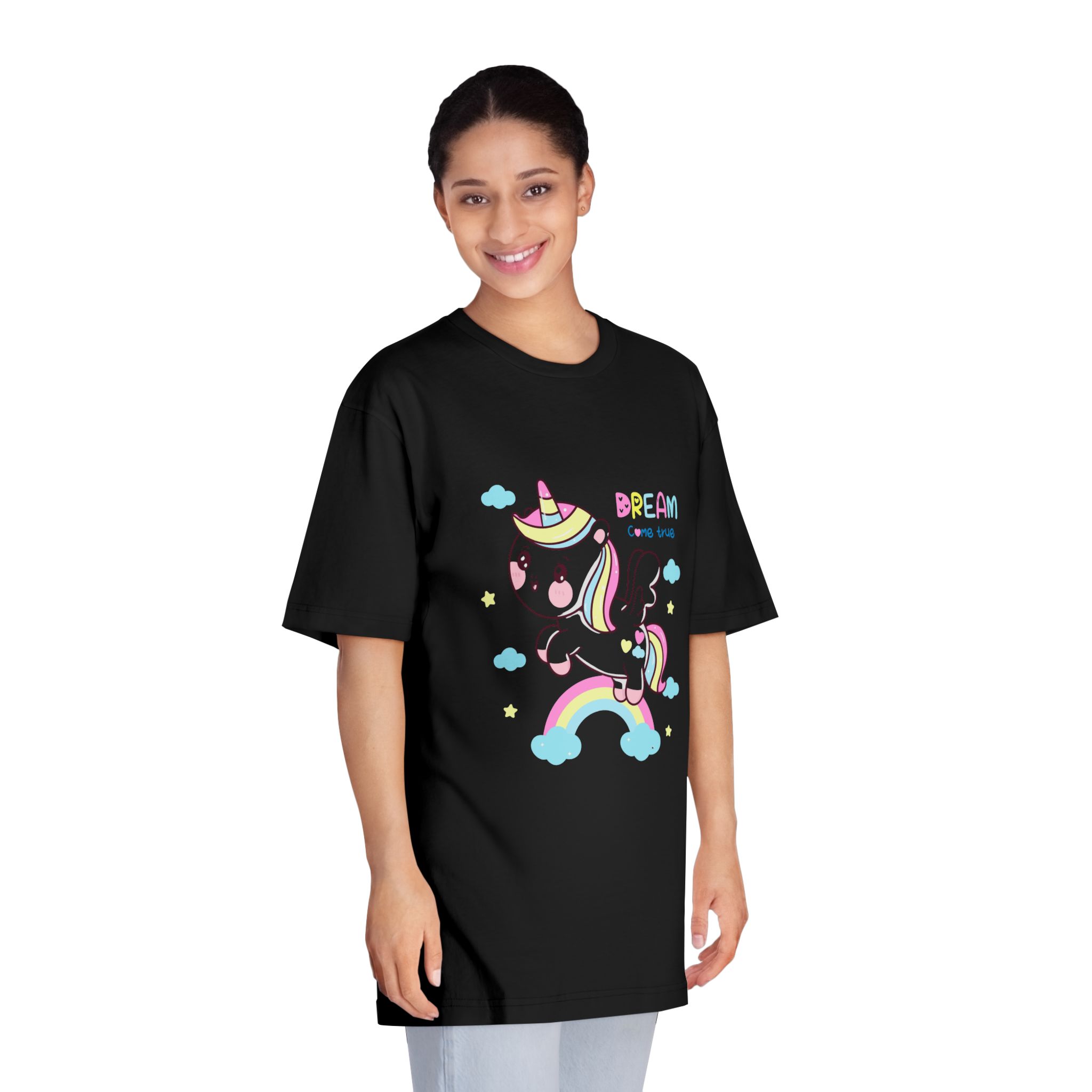 Cute Unicorn Pegasus Cartoon Fly Pastel Rainbow Kawaii Animal Unisex Classic Crewneck T Shirt - Image 7